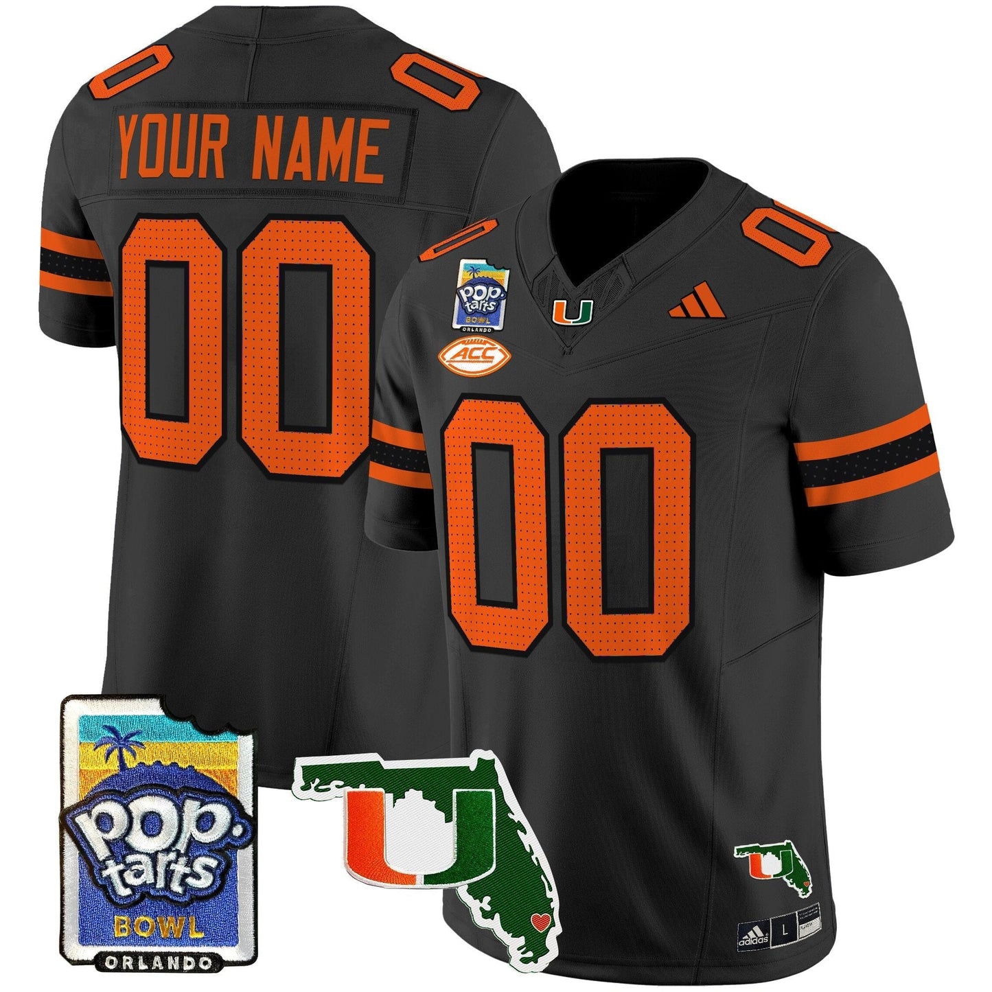 Custom Miami Hurricanes 2025 PopTarts Bowl Patch Vapor Limited Jersey - All Stitched