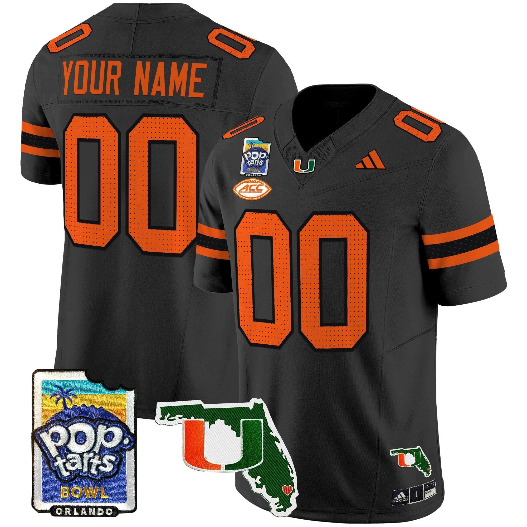 Custom Miami Hurricanes 2025 PopTarts Bowl Patch Vapor Limited Jersey - All Stitched