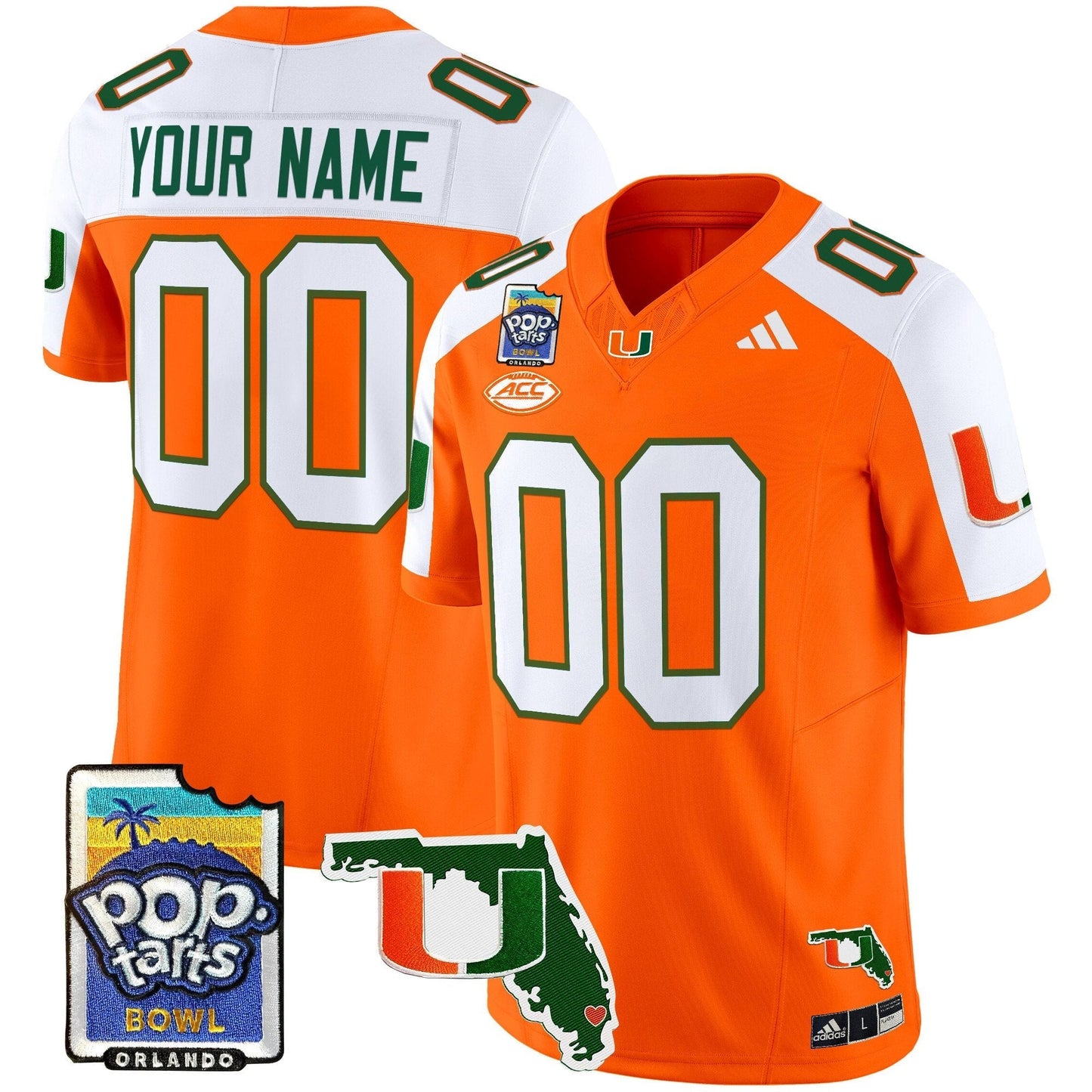 Custom Miami Hurricanes 2025 PopTarts Bowl Patch Vapor Limited Jersey - All Stitched