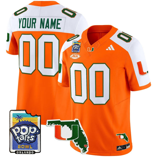 Custom Miami Hurricanes 2025 PopTarts Bowl Patch Vapor Limited Jersey - All Stitched