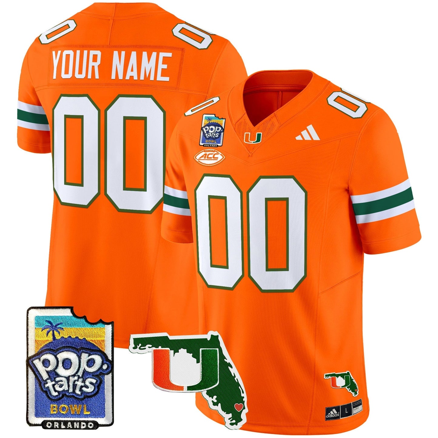 Custom Miami Hurricanes 2025 PopTarts Bowl Patch Vapor Limited Jersey - All Stitched