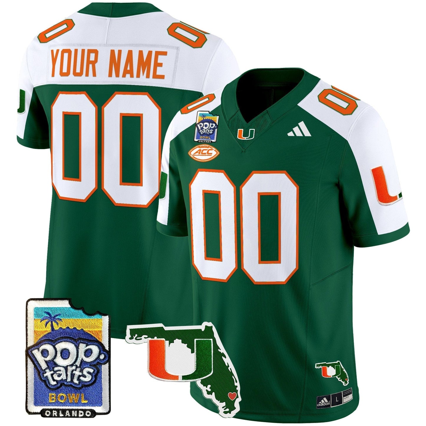Custom Miami Hurricanes 2025 PopTarts Bowl Patch Vapor Limited Jersey - All Stitched