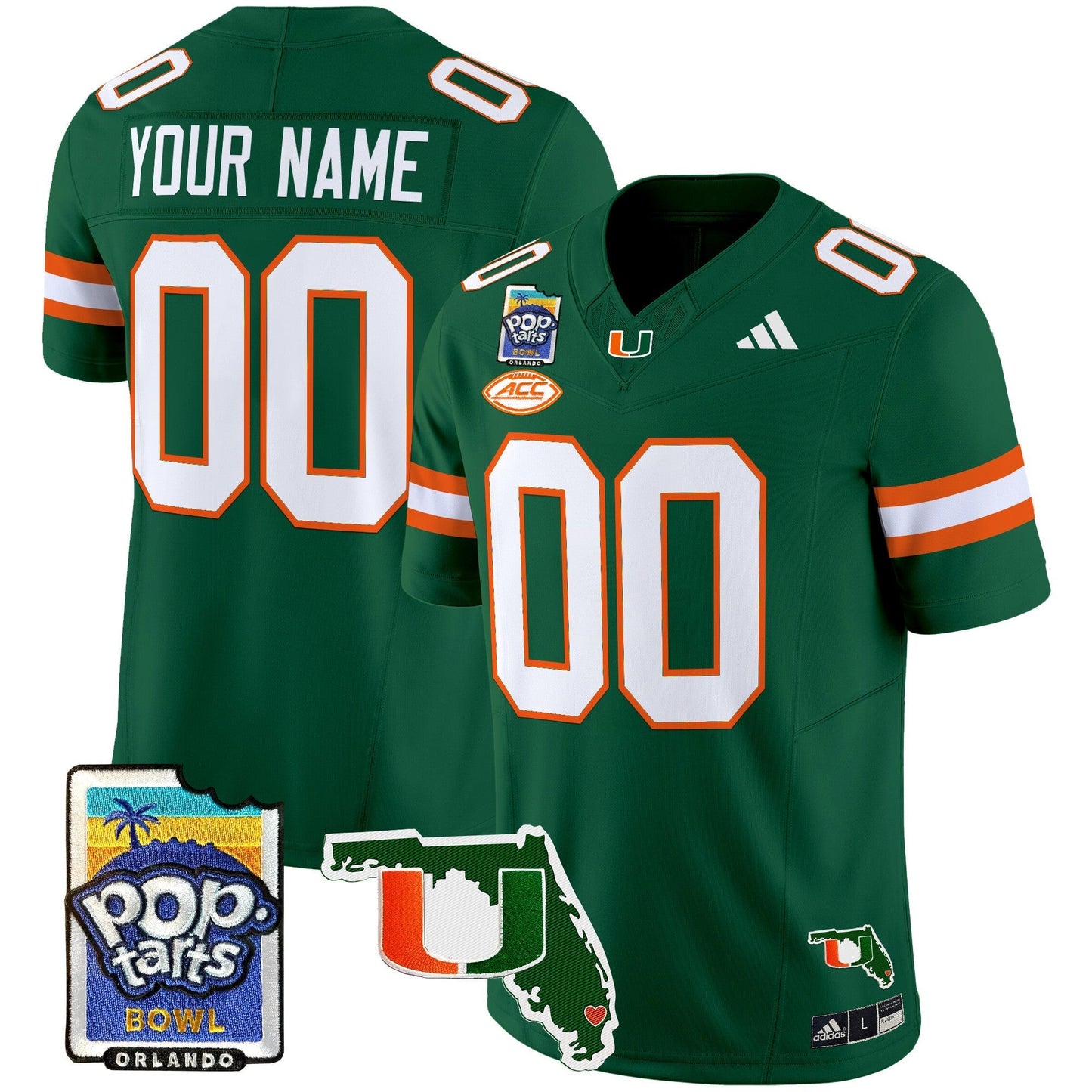 Custom Miami Hurricanes 2025 PopTarts Bowl Patch Vapor Limited Jersey - All Stitched