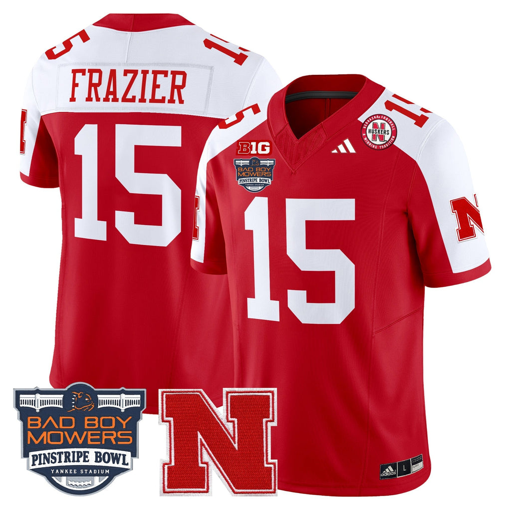 Men Nebraska Cornhuskers 2025 Pinstripe Bowl Patch Vapor Limited Jersey - All Stitched