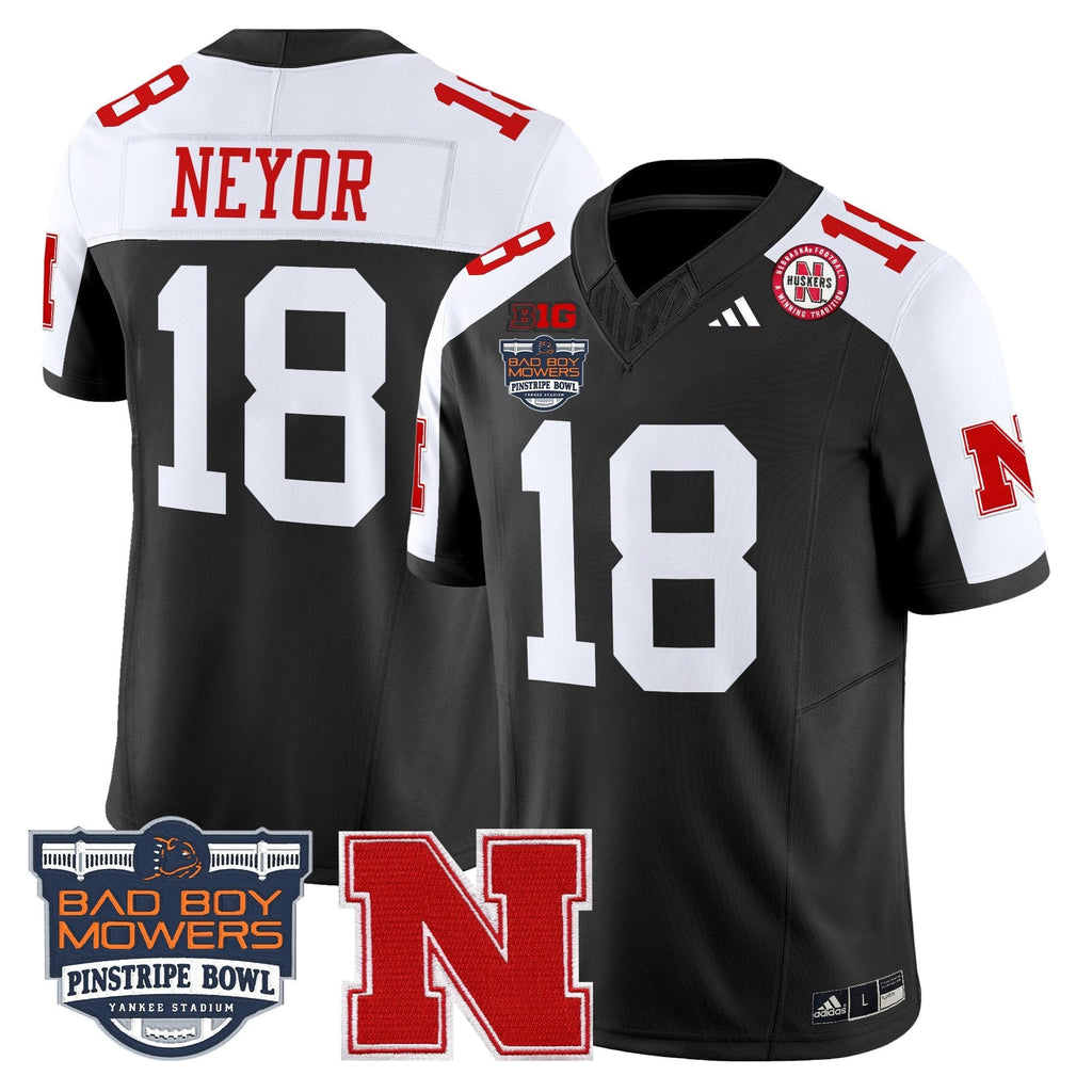 Men Nebraska Cornhuskers 2025 Pinstripe Bowl Patch Vapor Limited Jersey - All Stitched