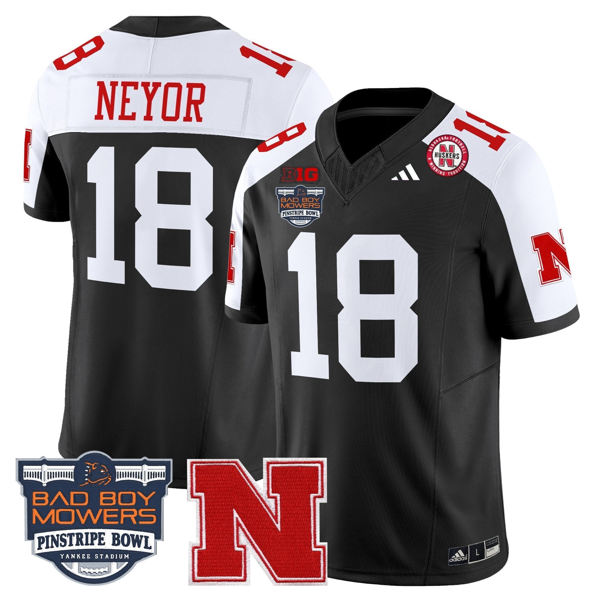 Men Nebraska Cornhuskers 2025 Pinstripe Bowl Patch Vapor Limited Jersey - All Stitched