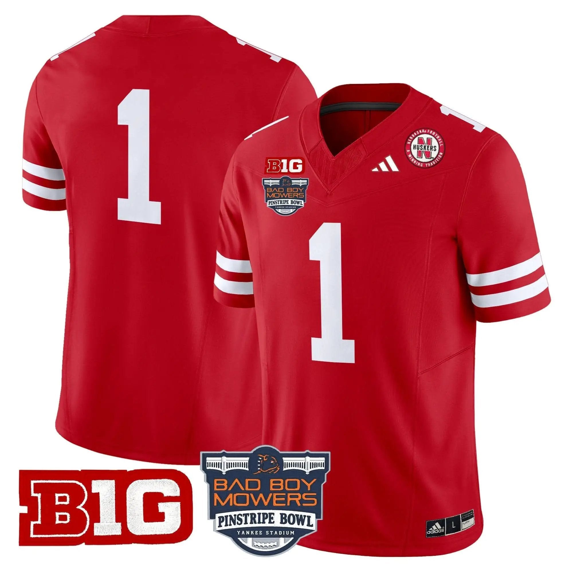 Men Nebraska Cornhuskers Football 2025 Pinstripe Bowl Patch Vapor Limited Jersey