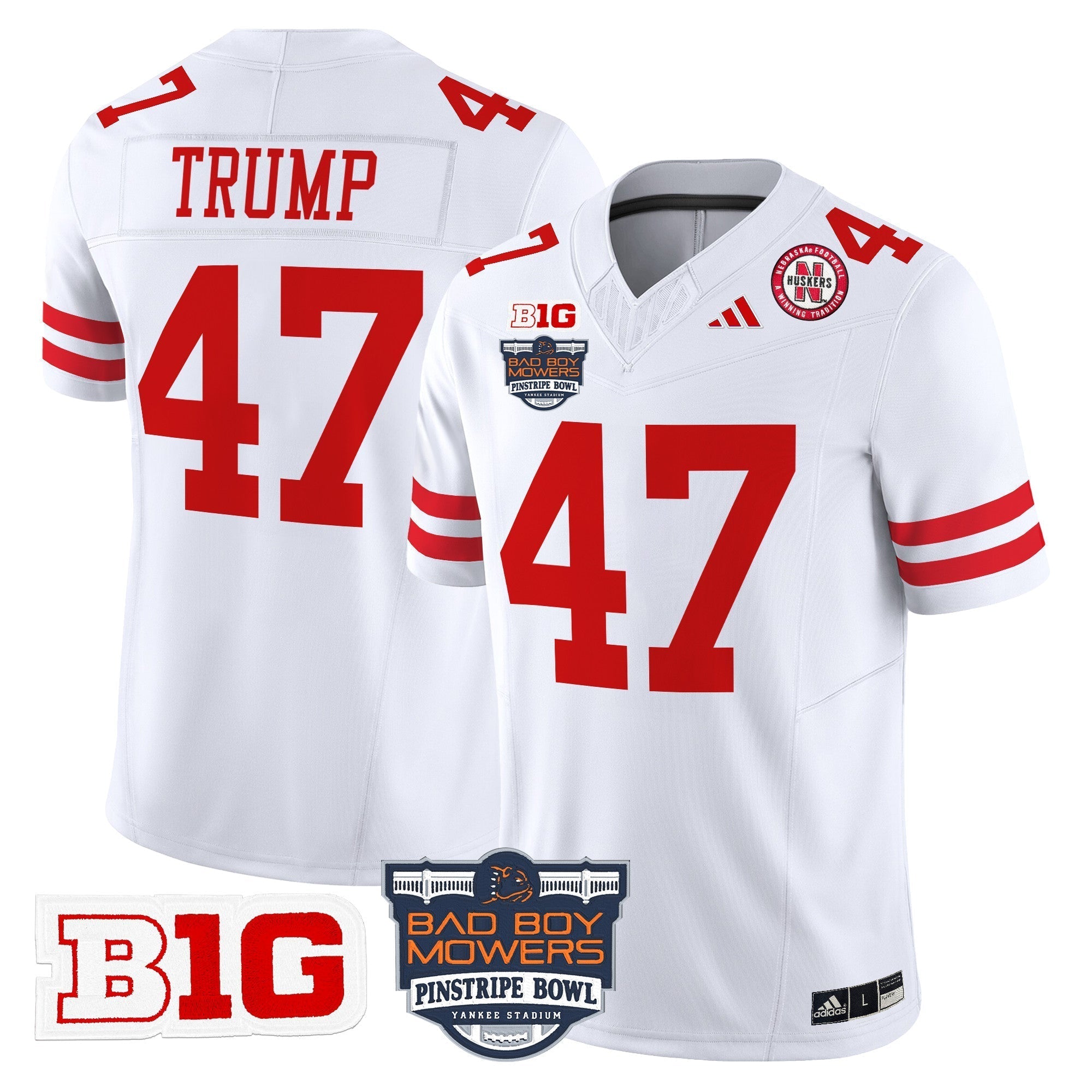 Men Nebraska Cornhuskers 2025 Pinstripe Bowl Patch Vapor Limited Jersey - All Stitched