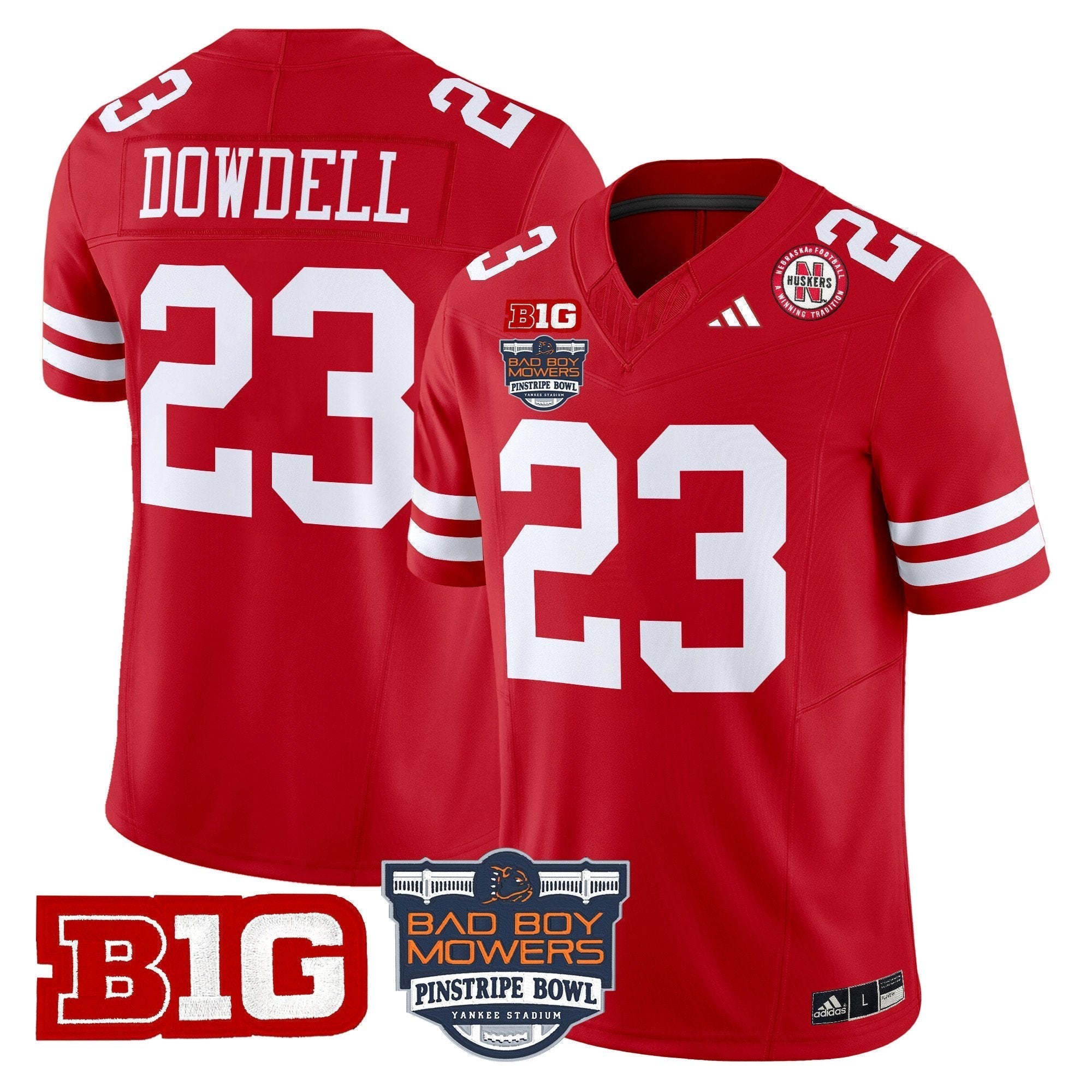 Men Nebraska Cornhuskers 2025 Pinstripe Bowl Patch Vapor Limited Jersey - All Stitched