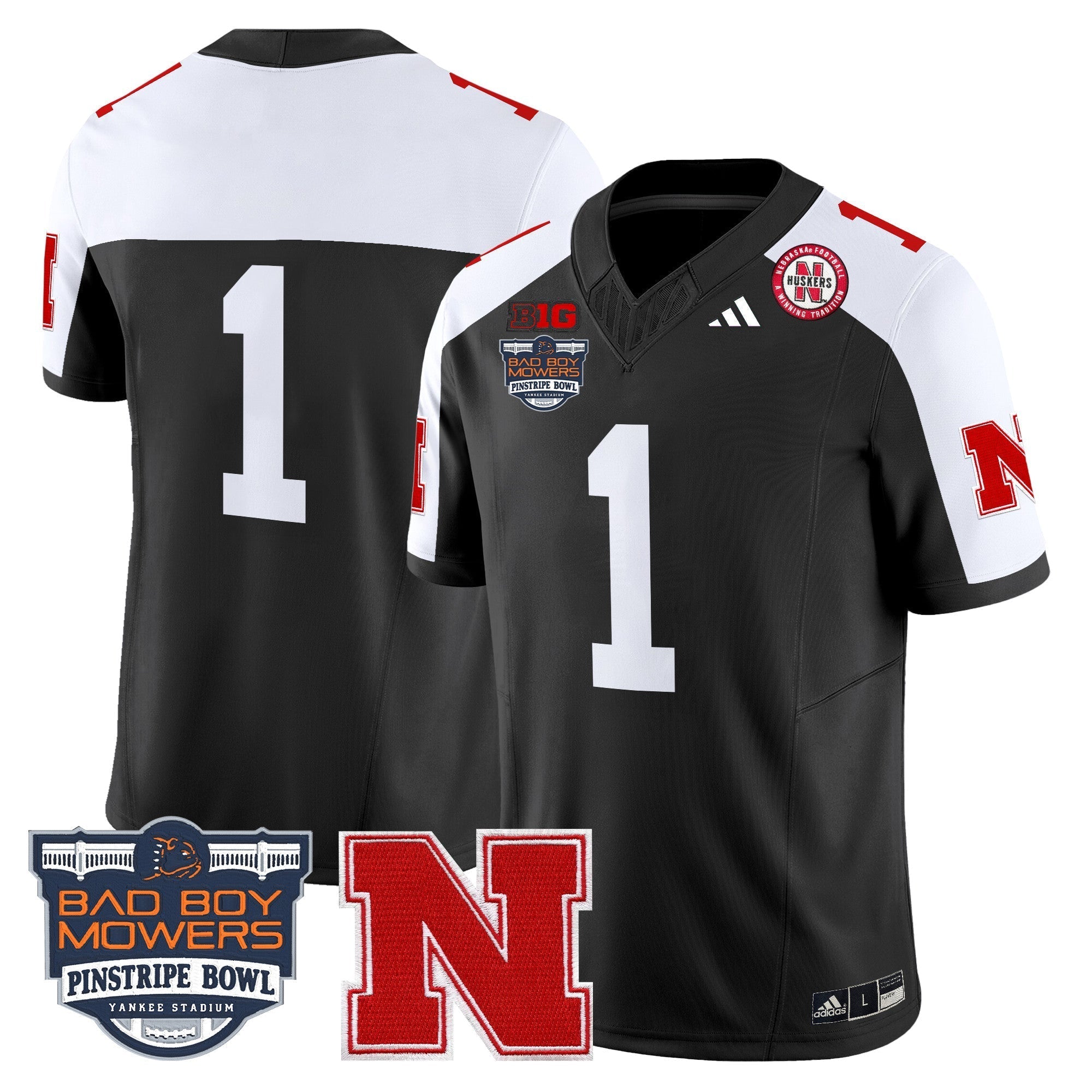 Men Nebraska Cornhuskers 2025 Pinstripe Bowl Patch Vapor Limited Jersey - All Stitched