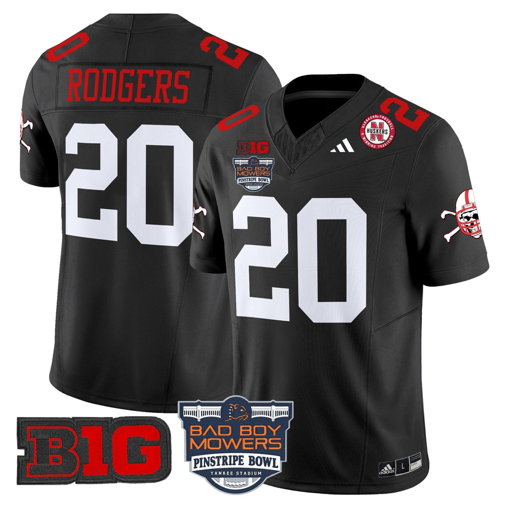 Men Nebraska Cornhuskers 2025 Pinstripe Bowl Patch Vapor Limited Jersey - All Stitched