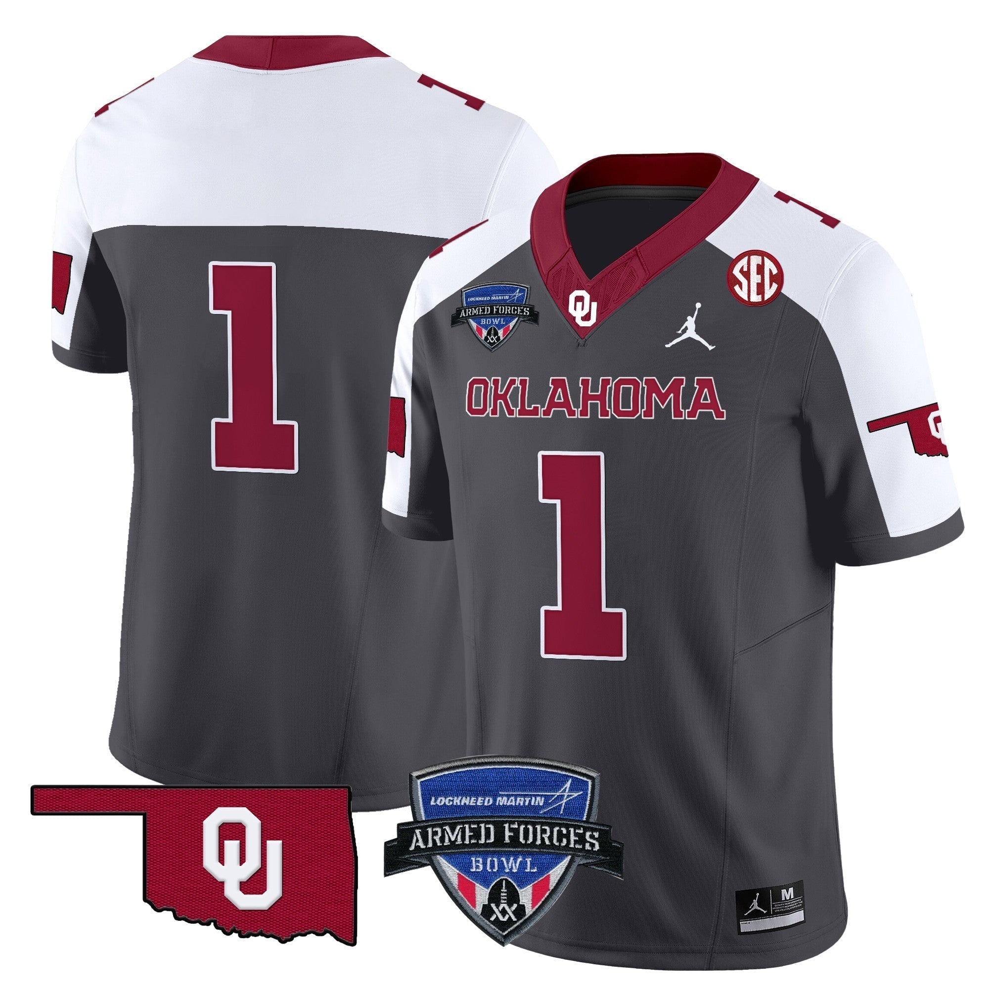 Men Oklahoma Sooners 2025 Armed Forces Bowl Patch Vapor Limited Jersey - All Stitched