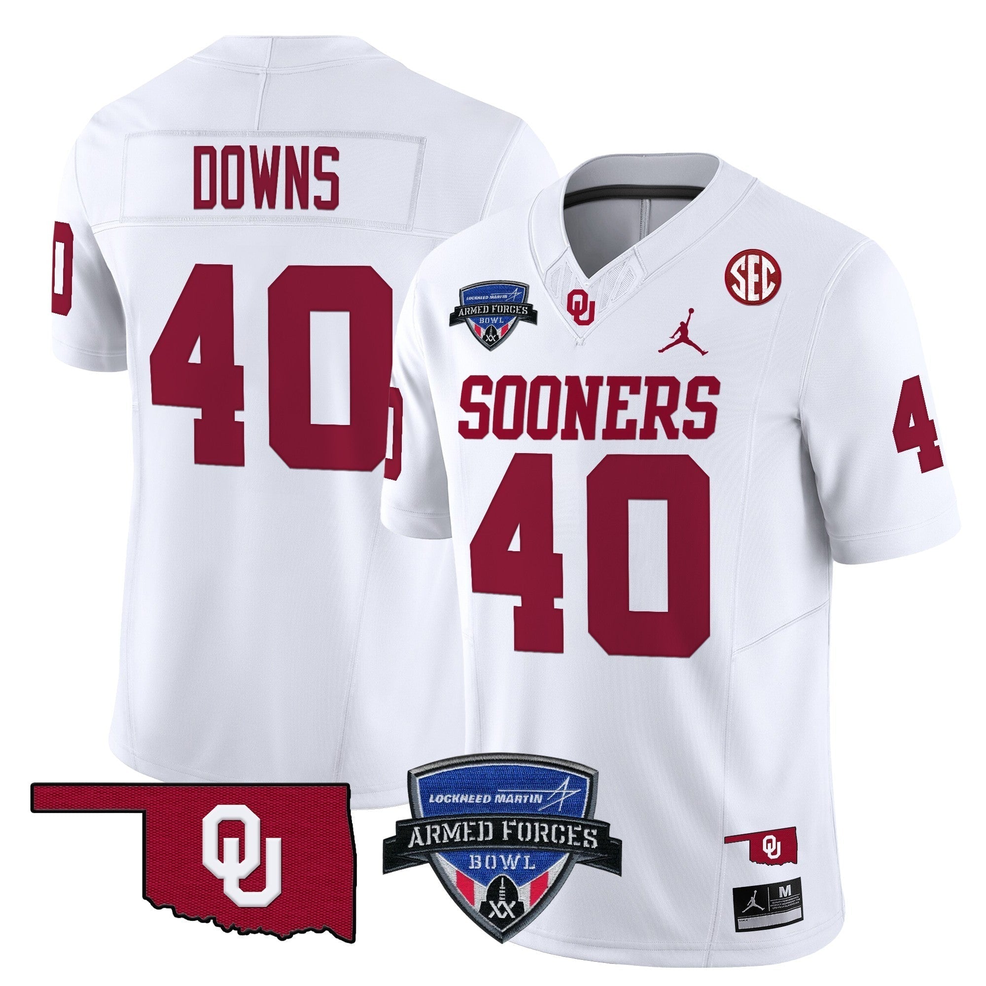 Men Oklahoma Sooners 2025 Armed Forces Bowl Patch Vapor Limited Jersey - All Stitched