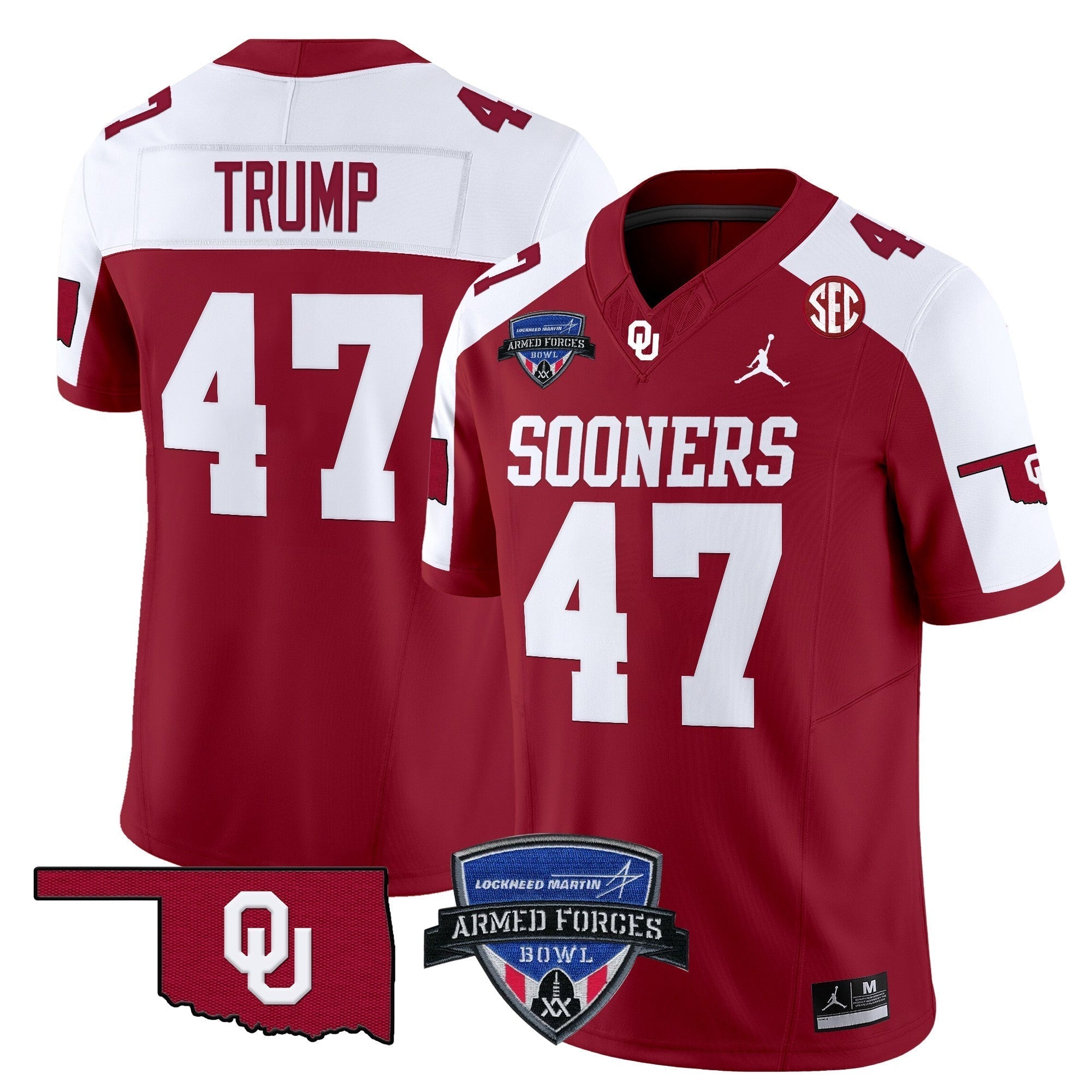 Men Oklahoma Sooners 2025 Armed Forces Bowl Patch Vapor Limited Jersey - All Stitched