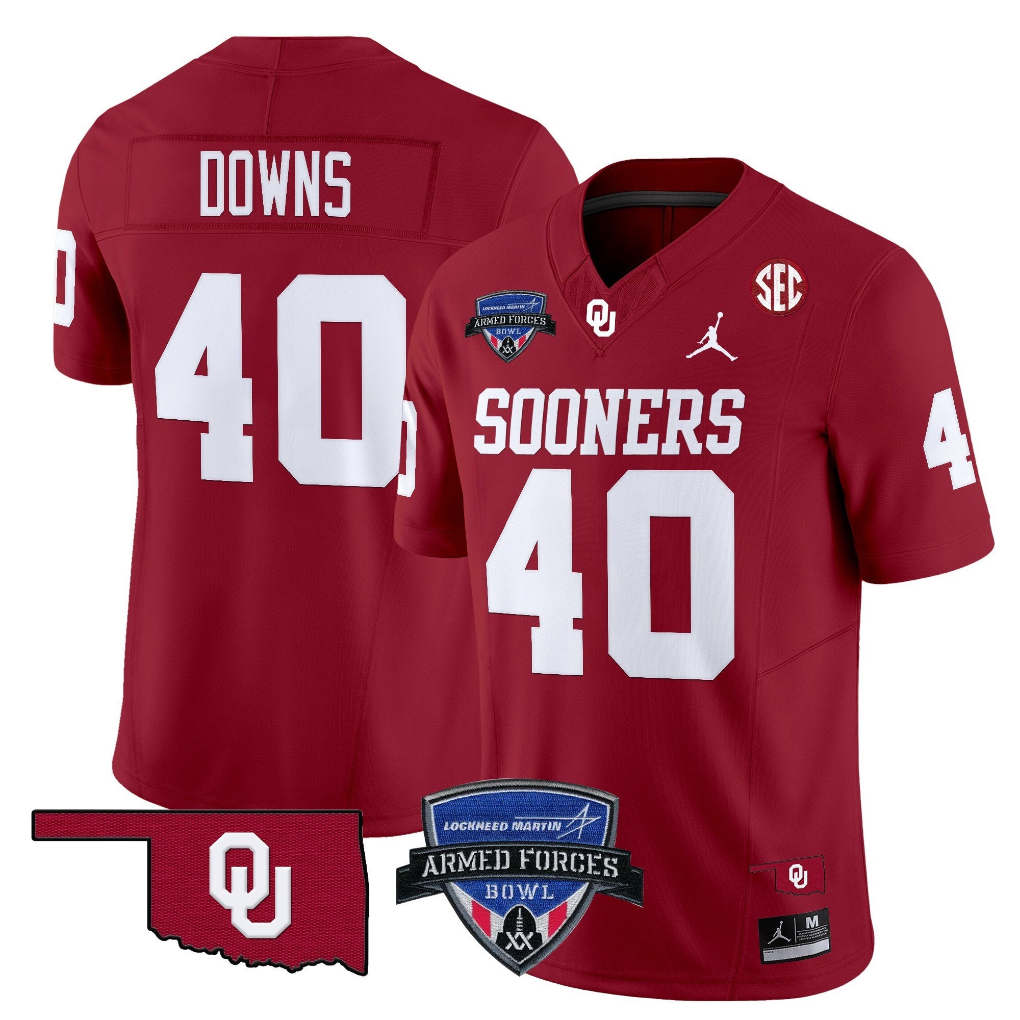 Men Oklahoma Sooners 2025 Armed Forces Bowl Patch Vapor Limited Jersey - All Stitched