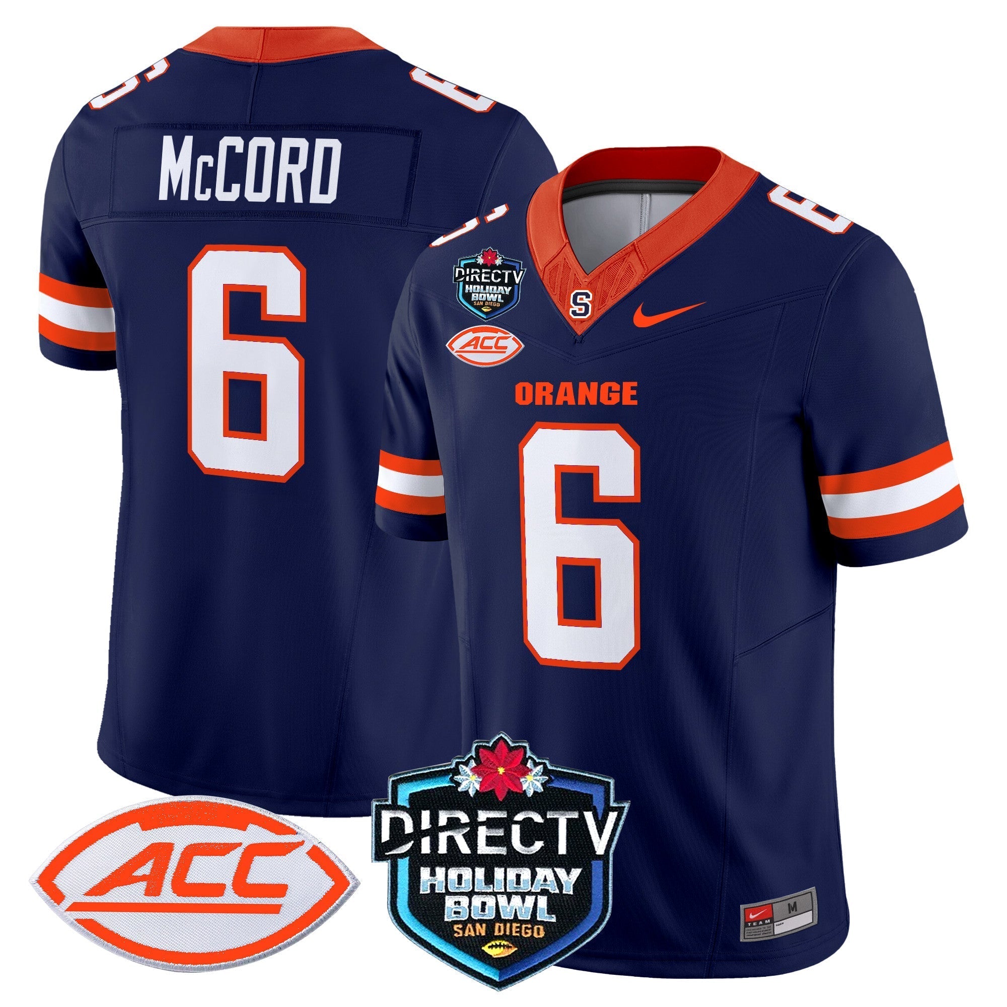 Men Syracuse Orange 2025 Holiday Bowl Patch Vapor Limited Jersey - All Stitched