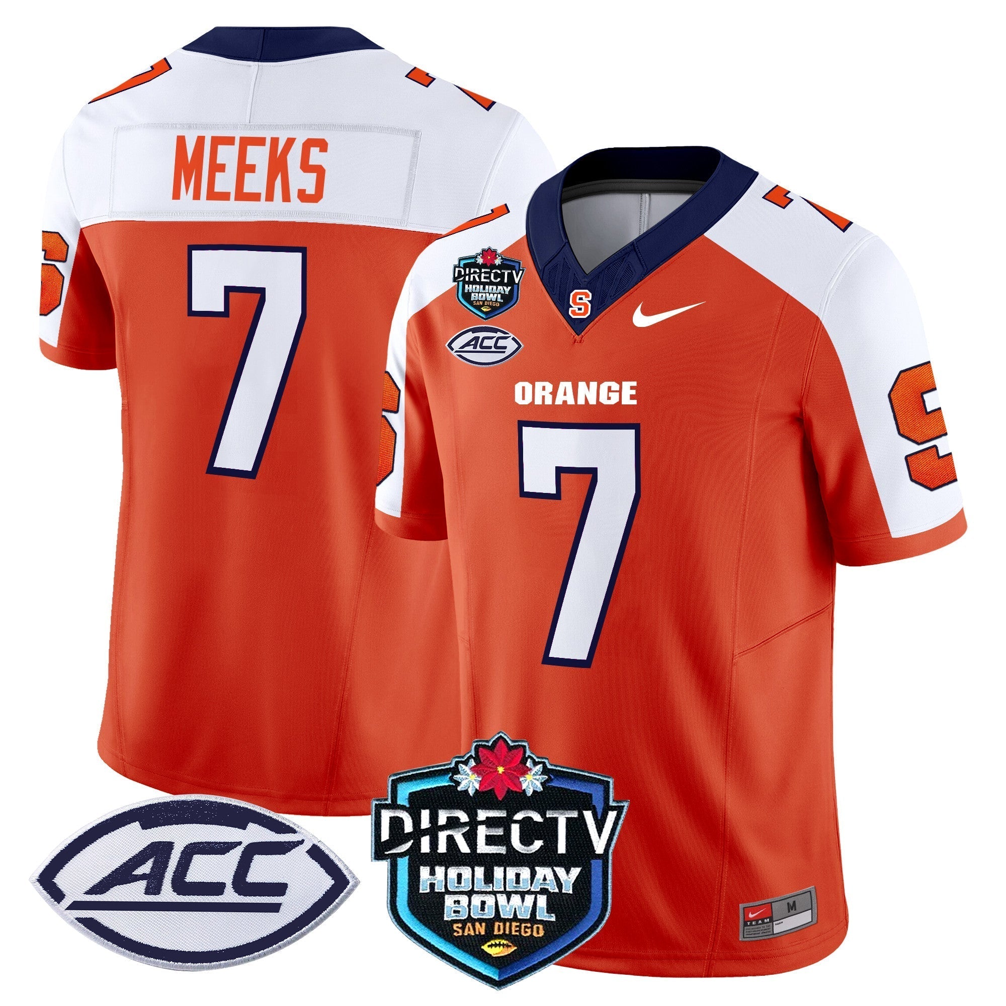 Men Syracuse Orange 2025 Holiday Bowl Patch Vapor Limited Jersey - All Stitched