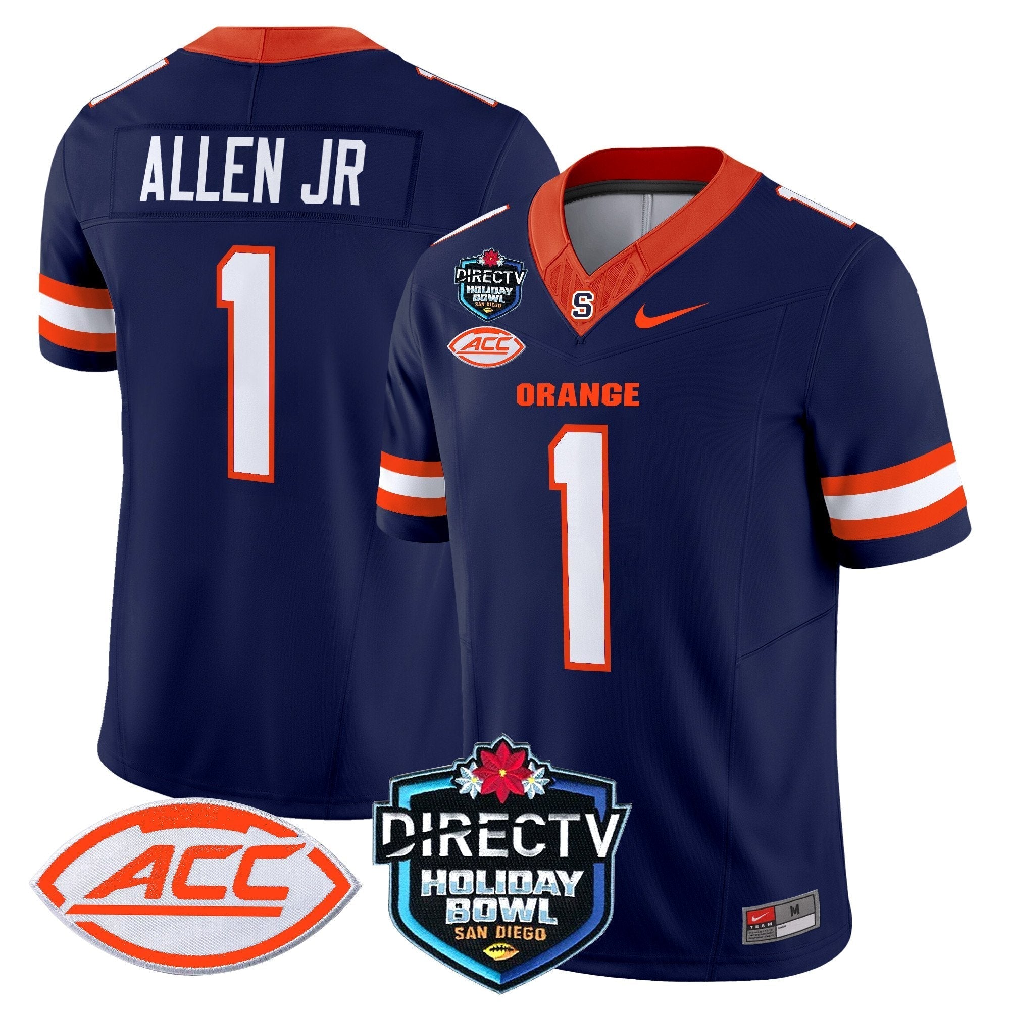 Men Syracuse Orange 2025 Holiday Bowl Patch Vapor Limited Jersey - All Stitched