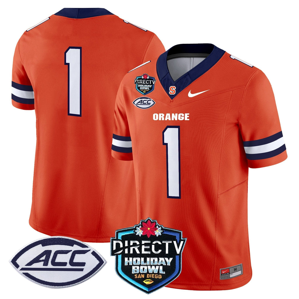 Men Syracuse Orange 2025 Holiday Bowl Patch Vapor Limited Jersey - All Stitched