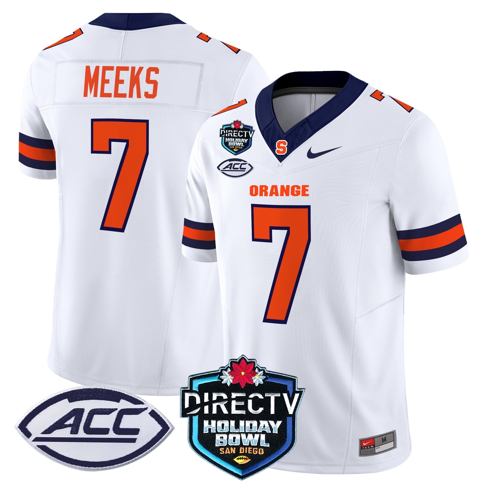 Men Syracuse Orange 2025 Holiday Bowl Patch Vapor Limited Jersey - All Stitched