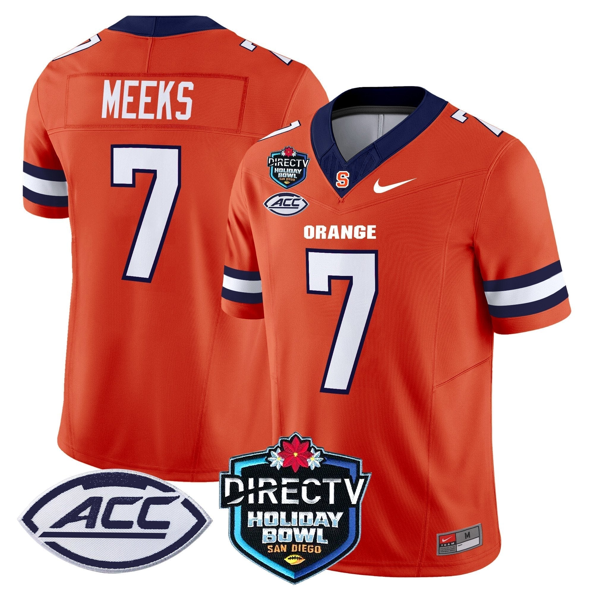 Men Syracuse Orange 2025 Holiday Bowl Patch Vapor Limited Jersey - All Stitched