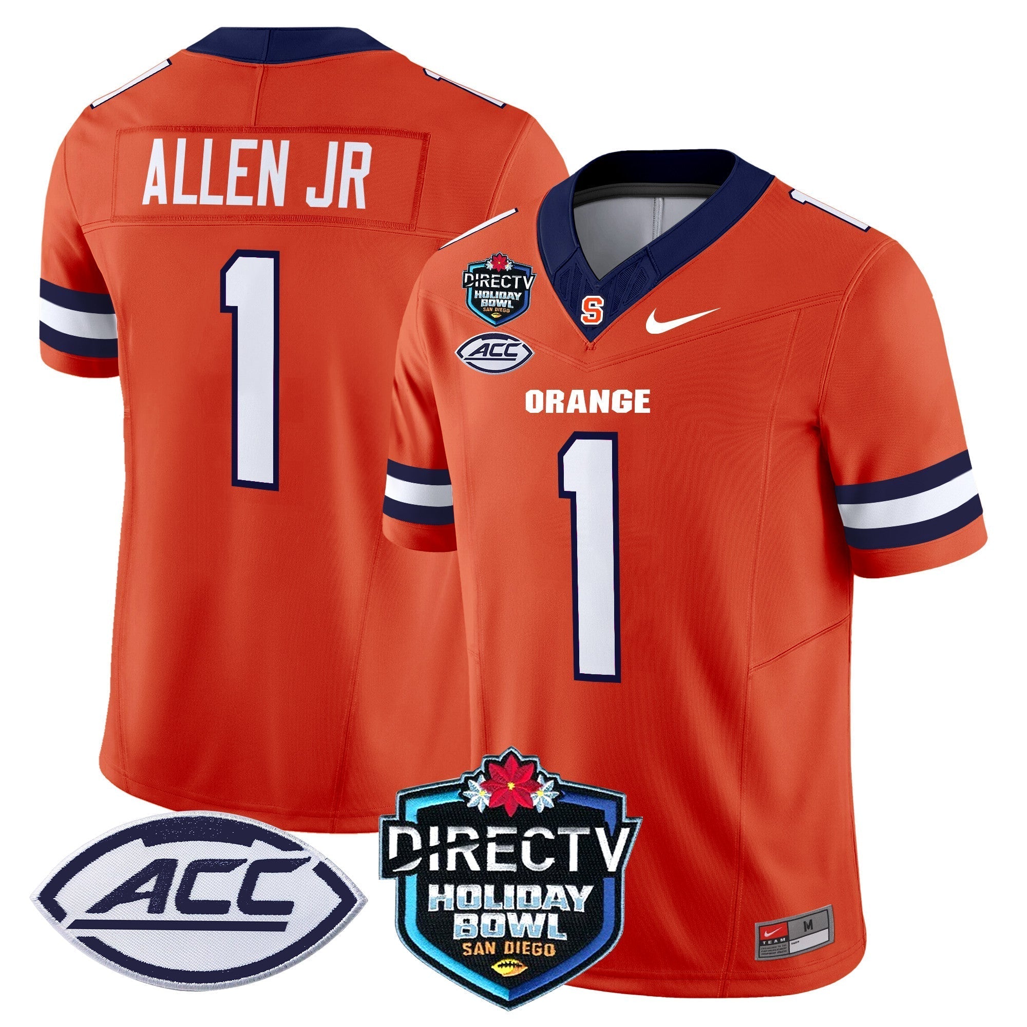 Men Syracuse Orange 2025 Holiday Bowl Patch Vapor Limited Jersey - All Stitched