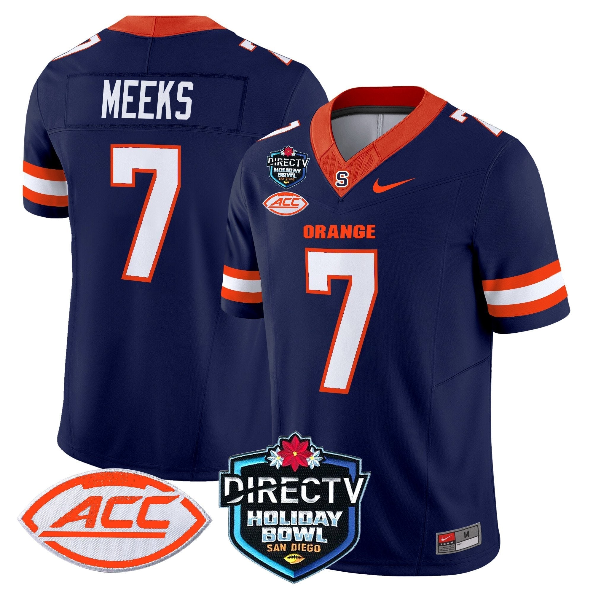 Men Syracuse Orange 2025 Holiday Bowl Patch Vapor Limited Jersey - All Stitched