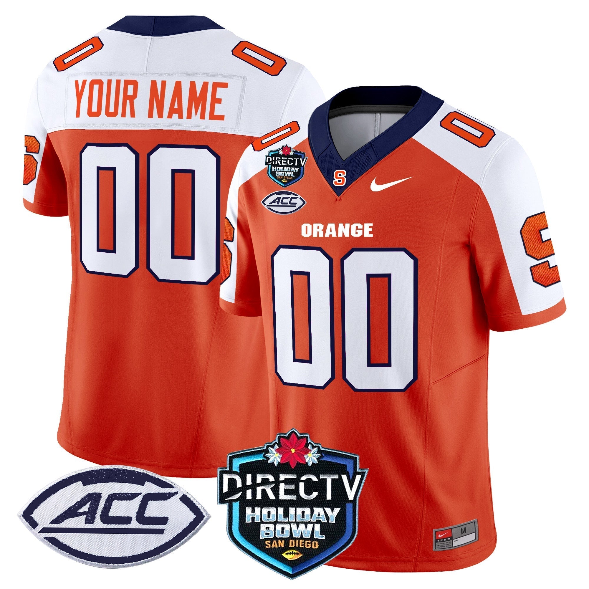 Custom Syracuse Orange 2025 Holiday Bowl Patch Vapor Limited Jersey - All Stitched