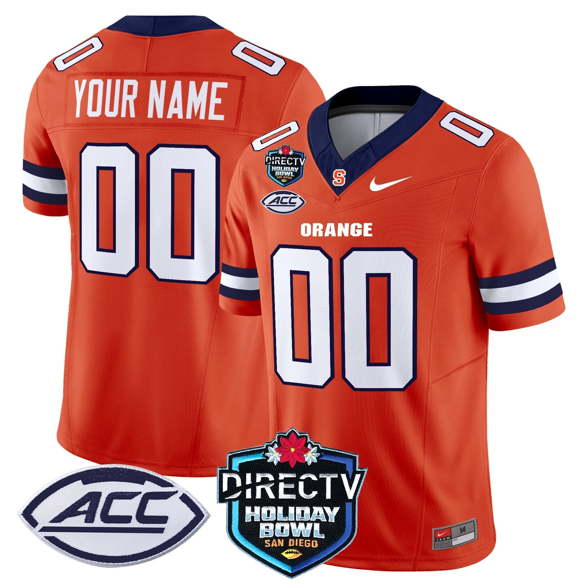 Custom Syracuse Orange 2025 Holiday Bowl Patch Vapor Limited Jersey - All Stitched
