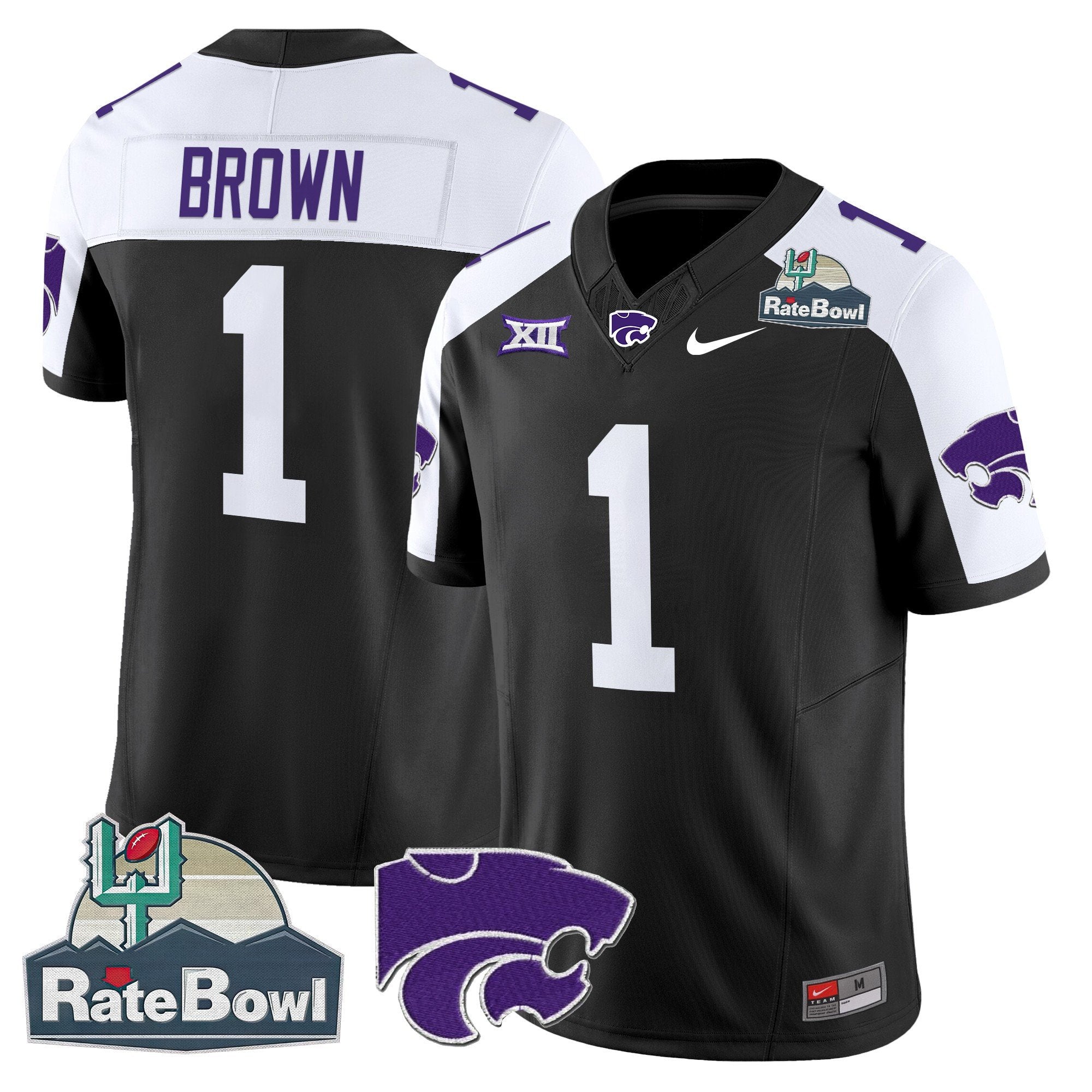 Men Kansas State Wildcats 2025 Rate Bowl Patch Vapor Limited Jersey - All Stitched