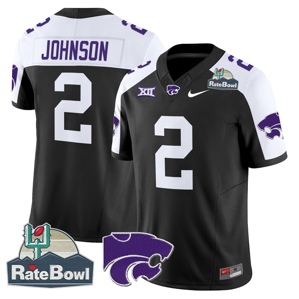 Men Kansas State Wildcats 2025 Rate Bowl Patch Vapor Limited Jersey - All Stitched