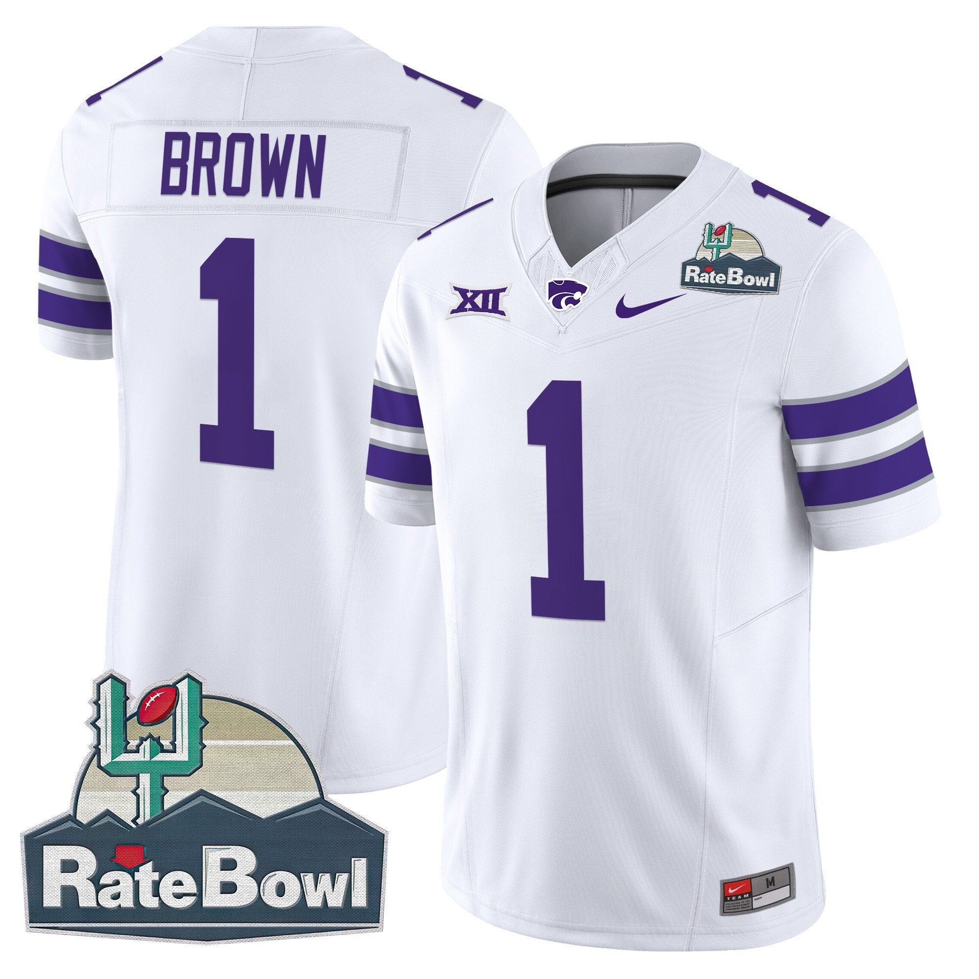 Men Kansas State Wildcats 2025 Rate Bowl Patch Vapor Limited Jersey - All Stitched