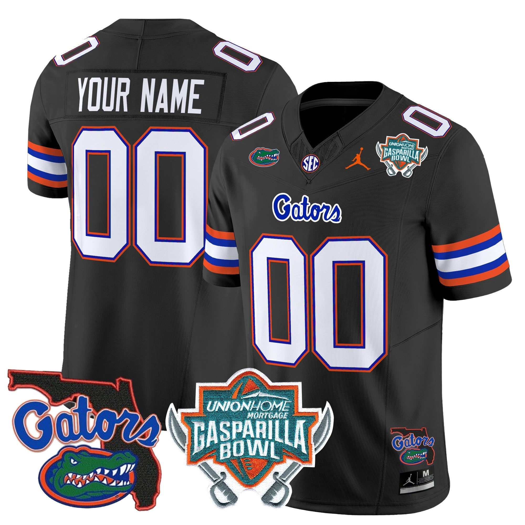 Custom Florida Gators 2025 Gasparilla Bowl Patch Vapor Limited Jersey - All Stitched