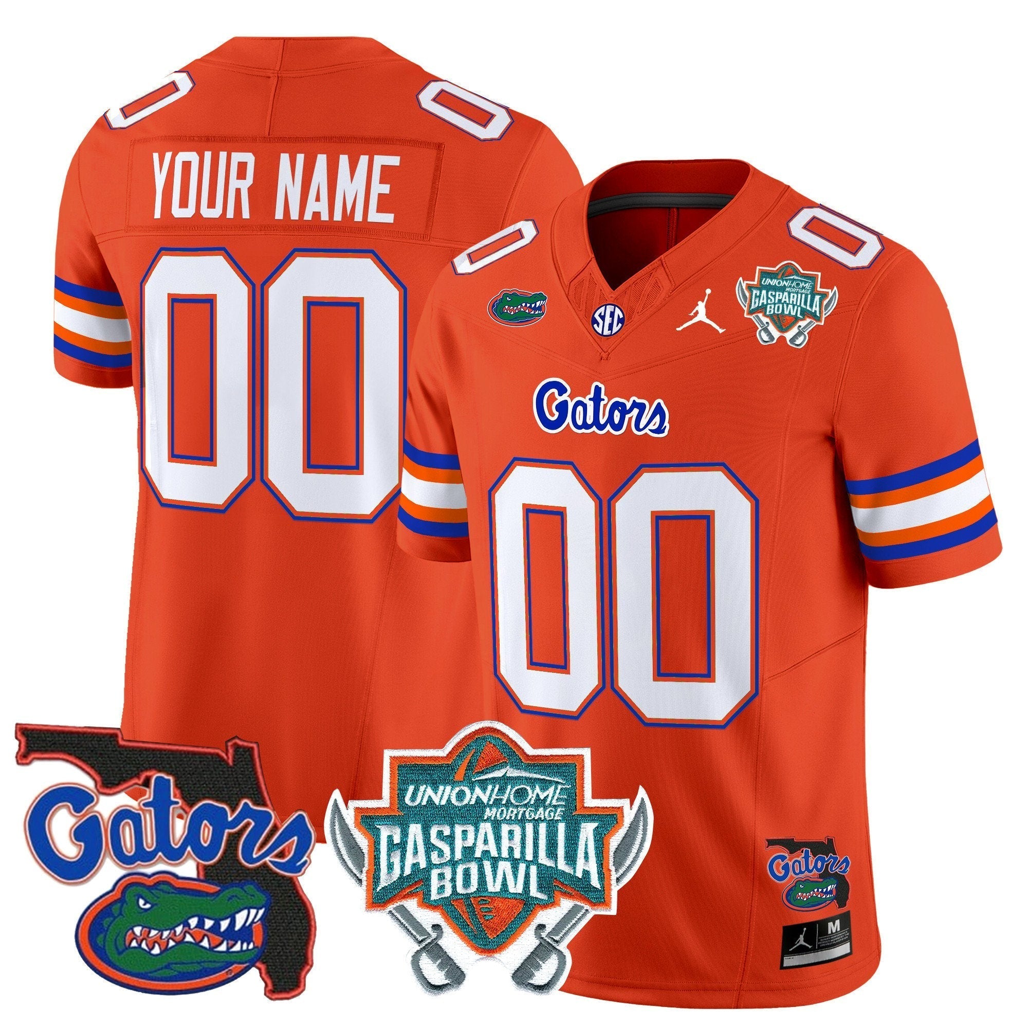 Custom Florida Gators 2025 Gasparilla Bowl Patch Vapor Limited Jersey - All Stitched