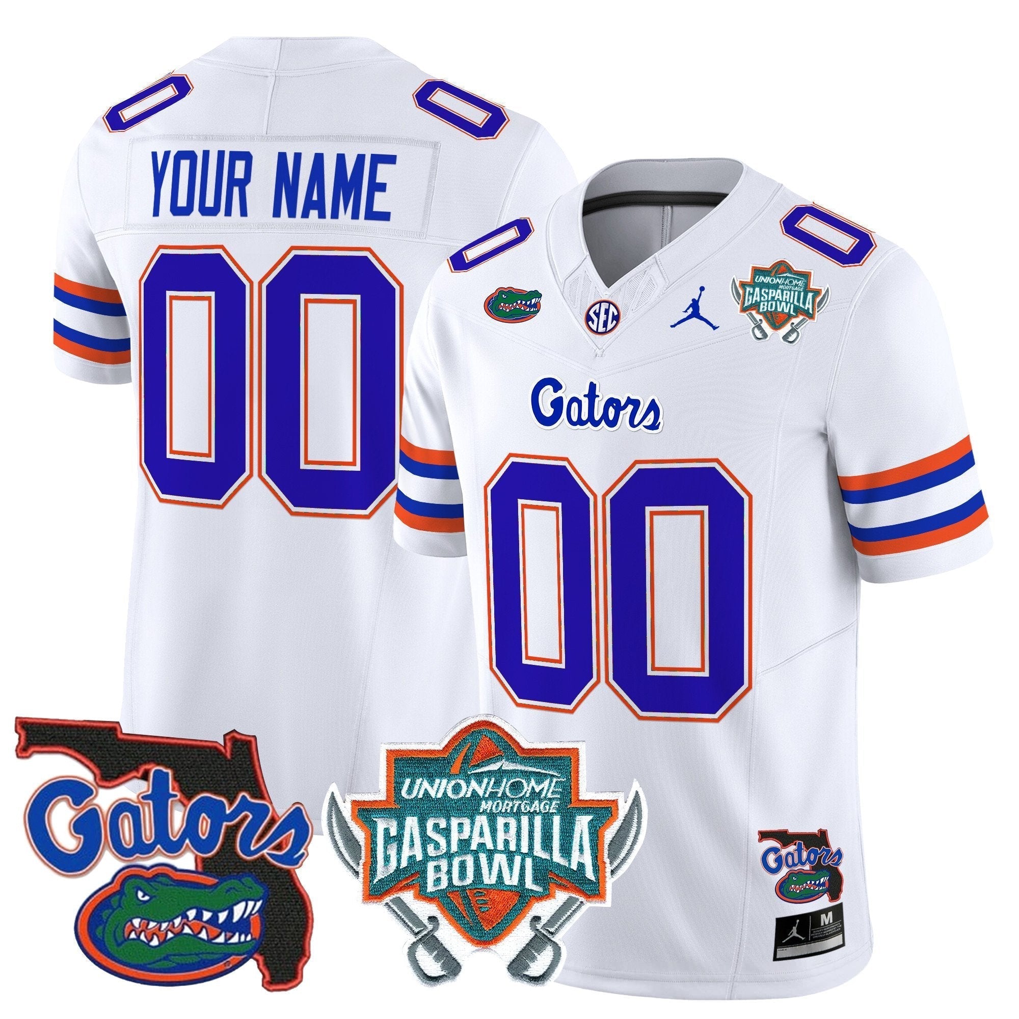 Custom Florida Gators 2025 Gasparilla Bowl Patch Vapor Limited Jersey - All Stitched