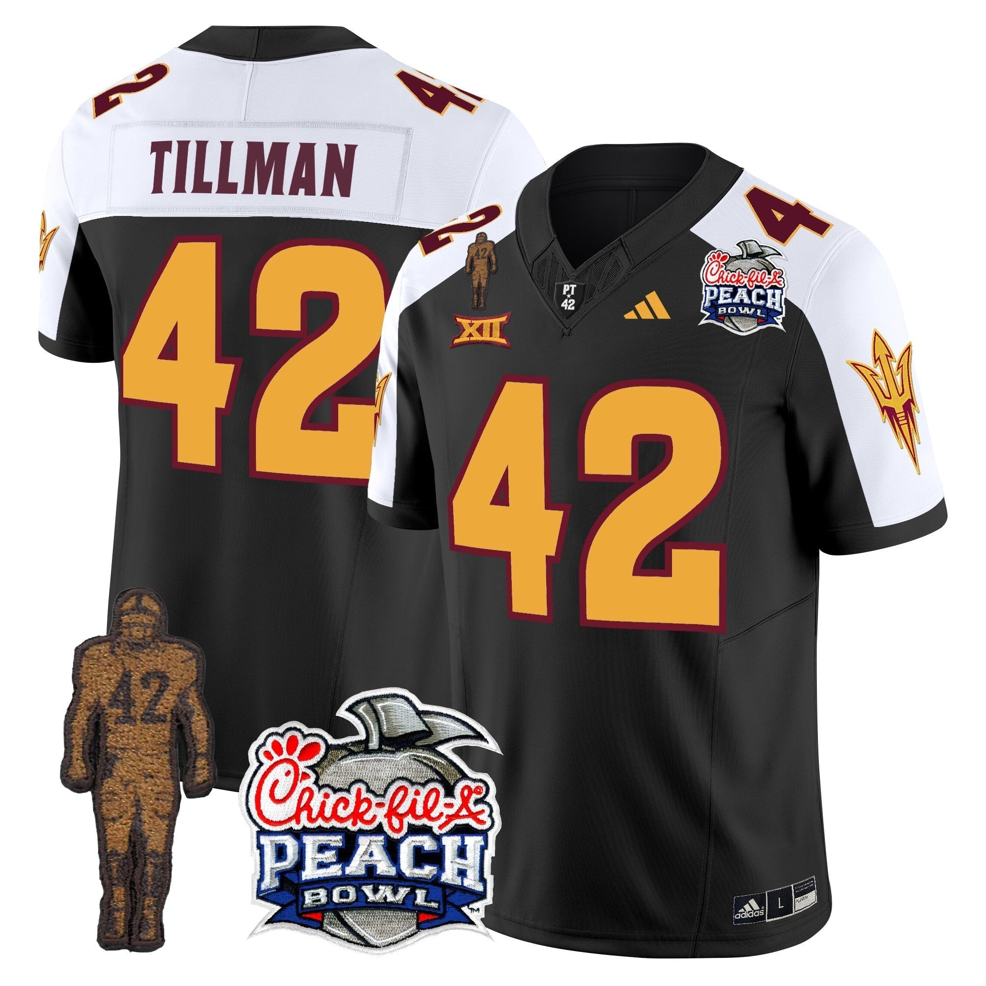 Men Sun Devils Pat Tillman & Peach Bowl Patch Vapor Limited Jersey - All Stitched