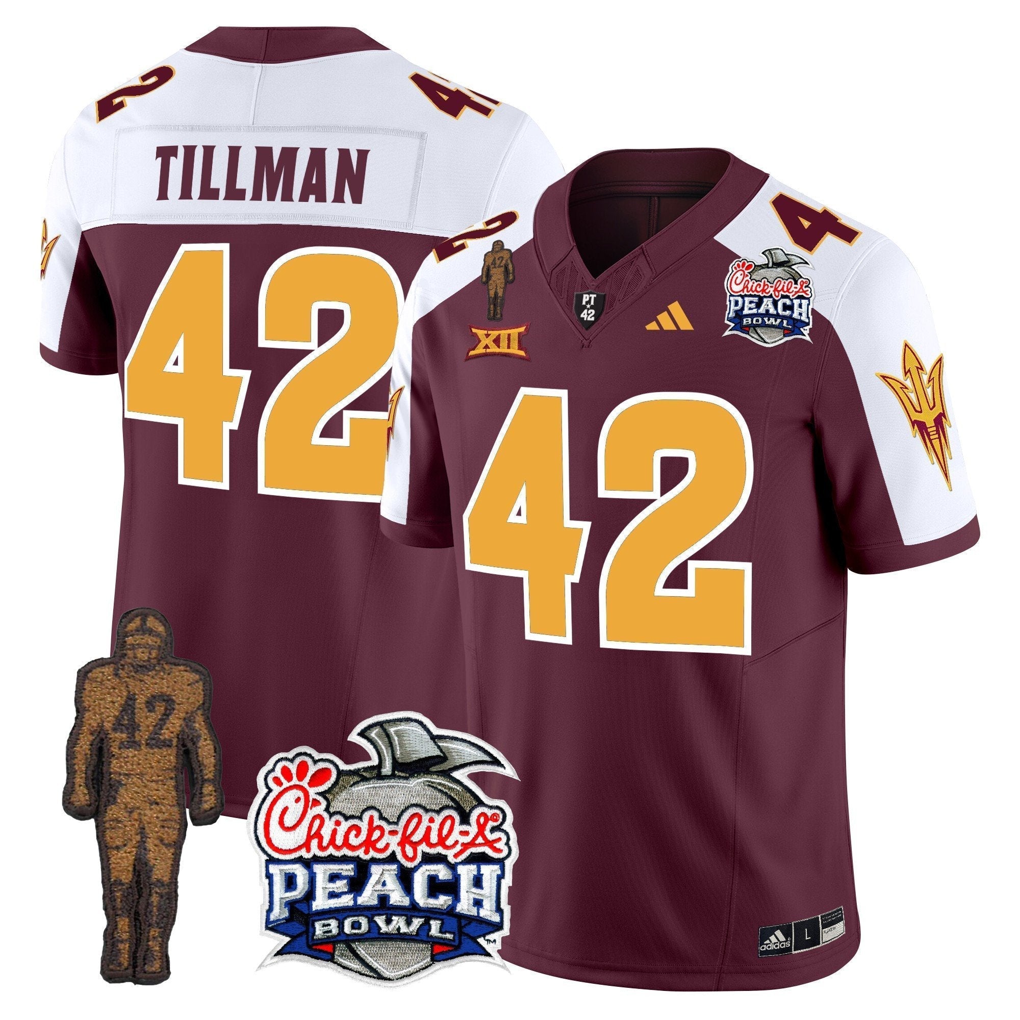 Men Sun Devils Pat Tillman & Peach Bowl Patch Vapor Limited Jersey - All Stitched