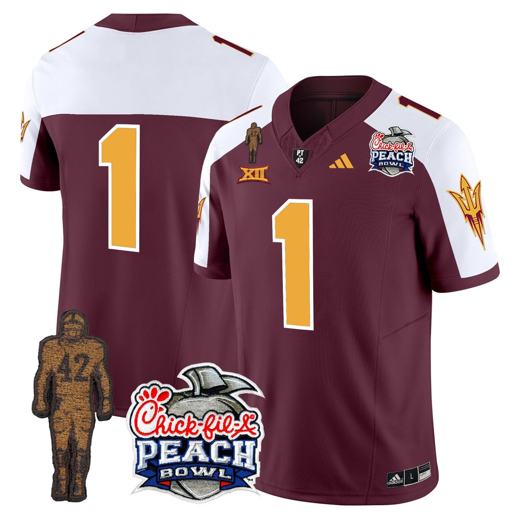 Men Sun Devils Pat Tillman & Peach Bowl Patch Vapor Limited Jersey - All Stitched