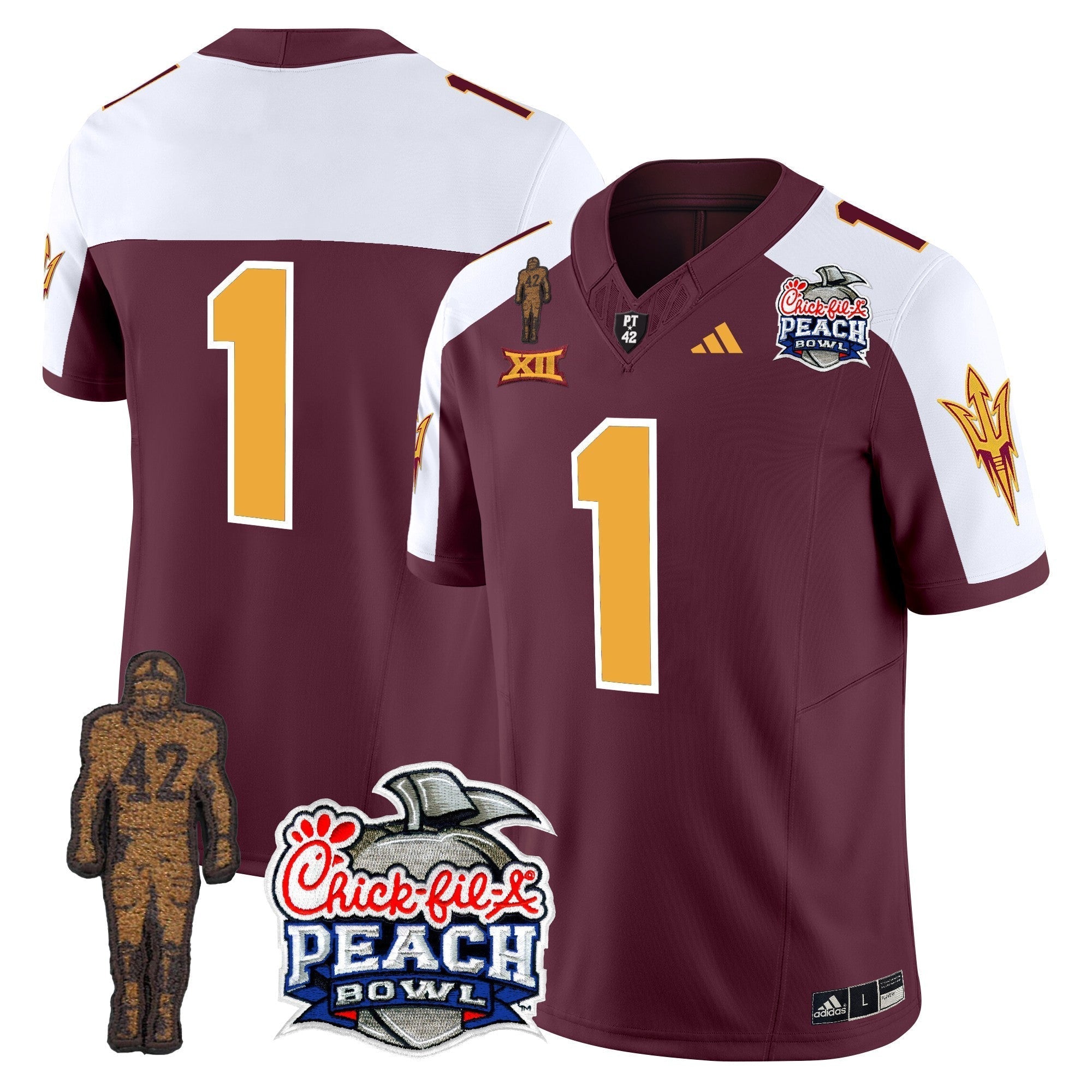 Men Sun Devils Pat Tillman & Peach Bowl Patch Vapor Limited Jersey - All Stitched
