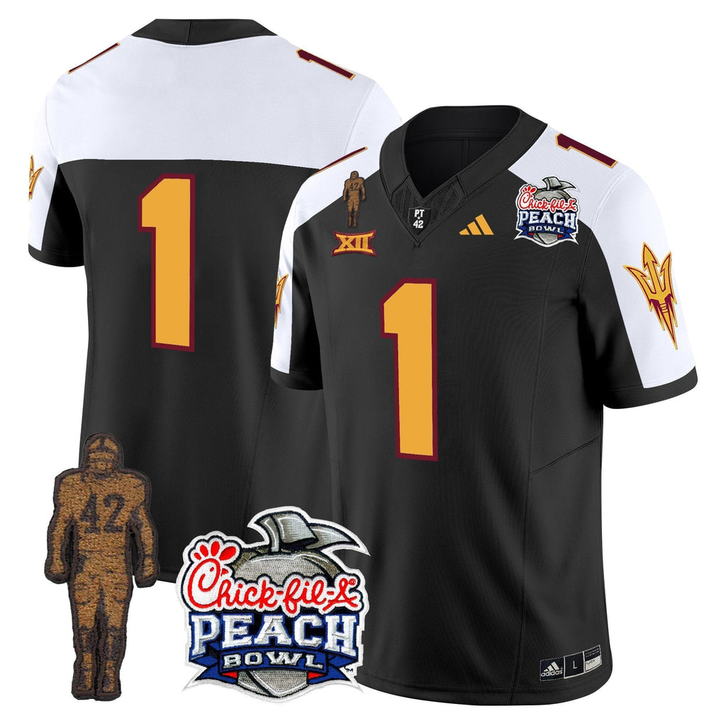 Men Sun Devils Pat Tillman & Peach Bowl Patch Vapor Limited Jersey - All Stitched
