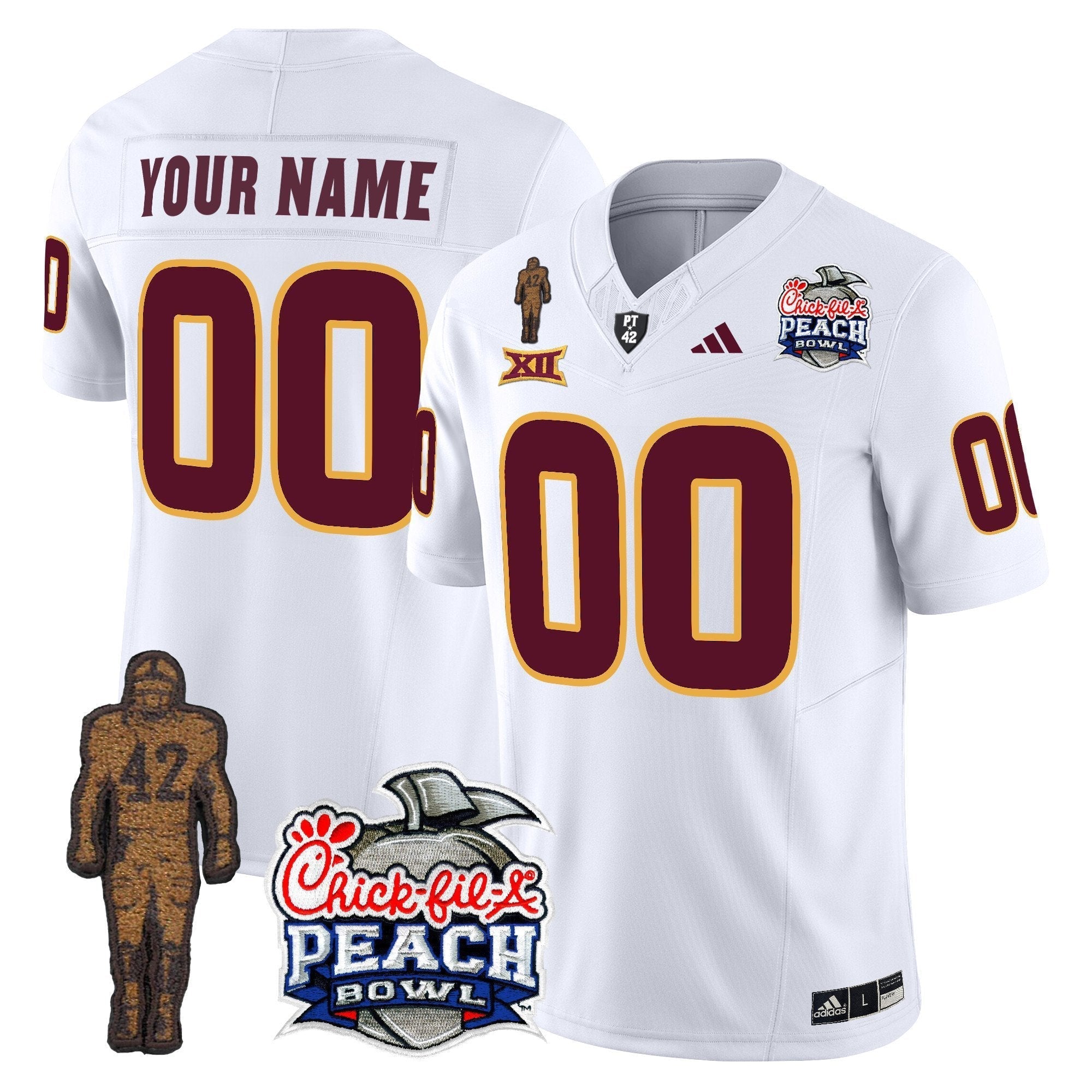 Custom Sun Devils Pat Tillman & Peach Bowl Patch Vapor Limited Jersey - All Stitched