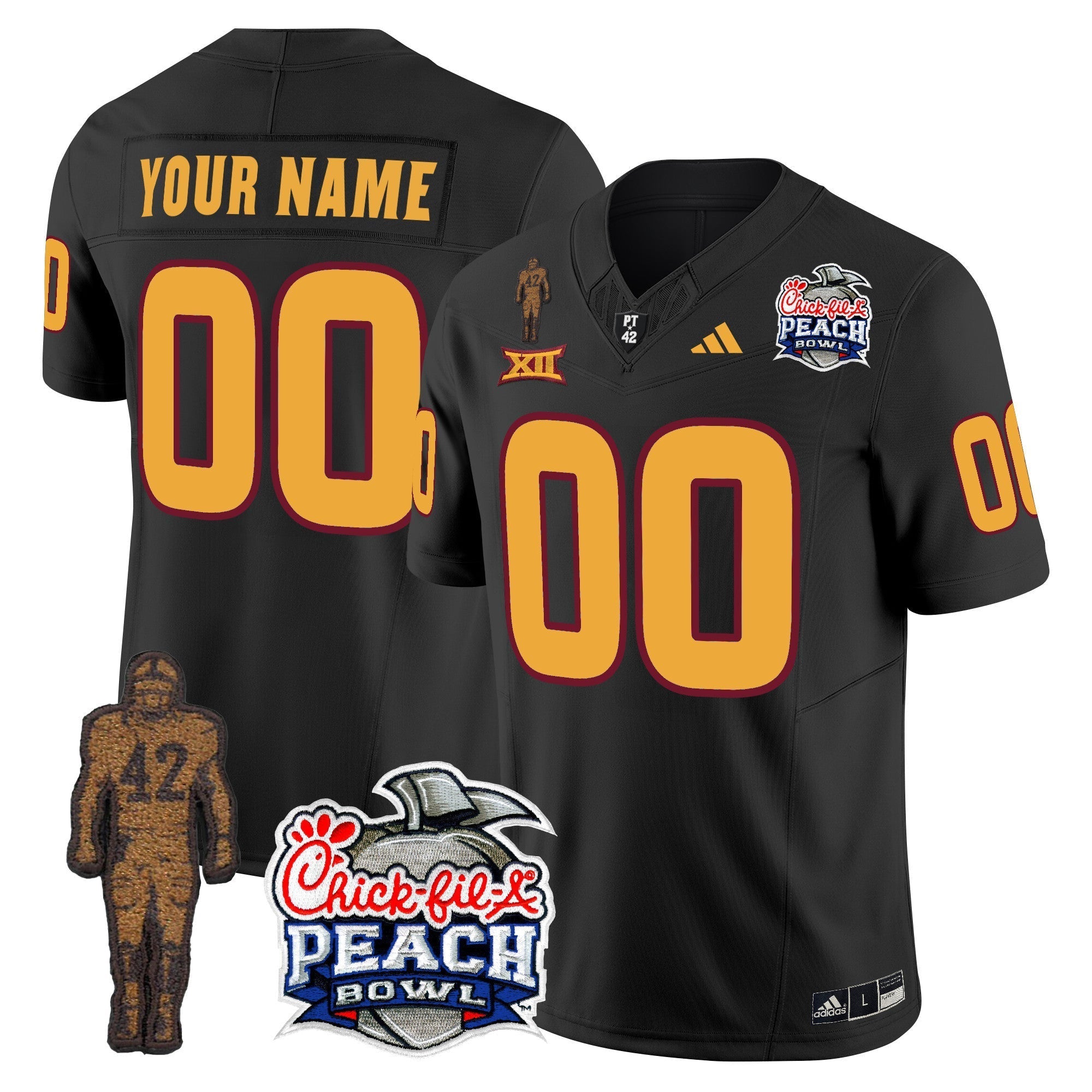 Custom Sun Devils Pat Tillman & Peach Bowl Patch Vapor Limited Jersey - All Stitched