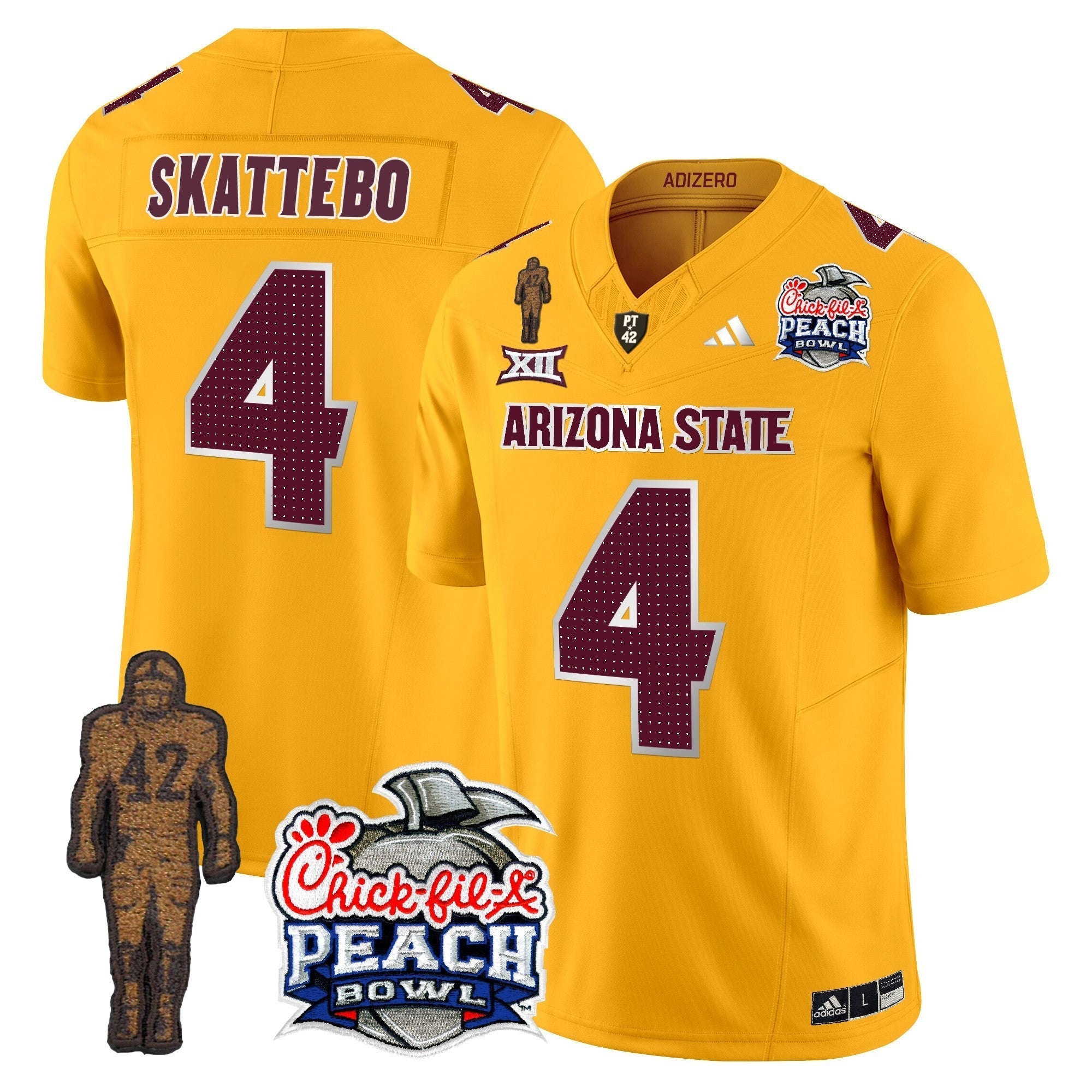 Men Sun Devils Pat Tillman & Peach Bowl Patch Vapor Limited Jersey V2 - All Stitched