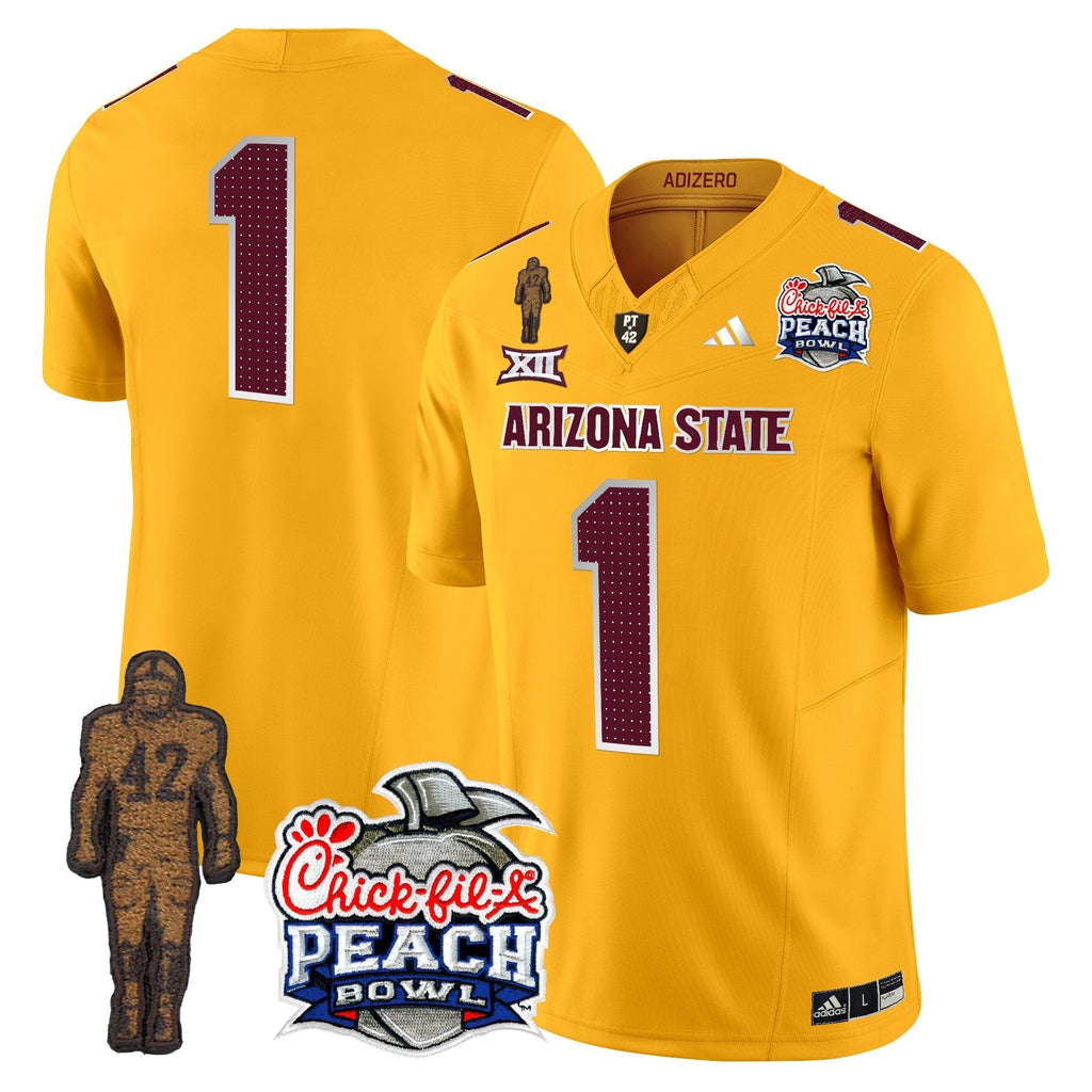 Men Sun Devils Pat Tillman & Peach Bowl Patch Vapor Limited Jersey V2 - All Stitched