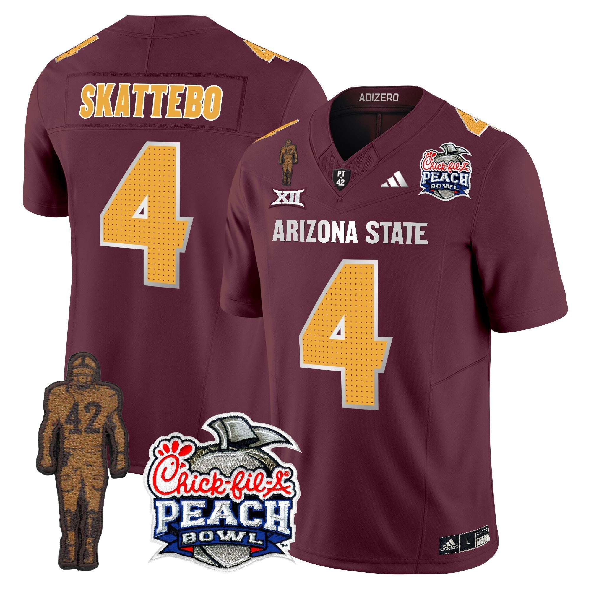 Men Sun Devils Pat Tillman & Peach Bowl Patch Vapor Limited Jersey V2 - All Stitched