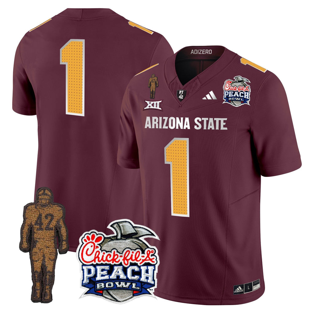 Men Sun Devils Pat Tillman & Peach Bowl Patch Vapor Limited Jersey V2 - All Stitched
