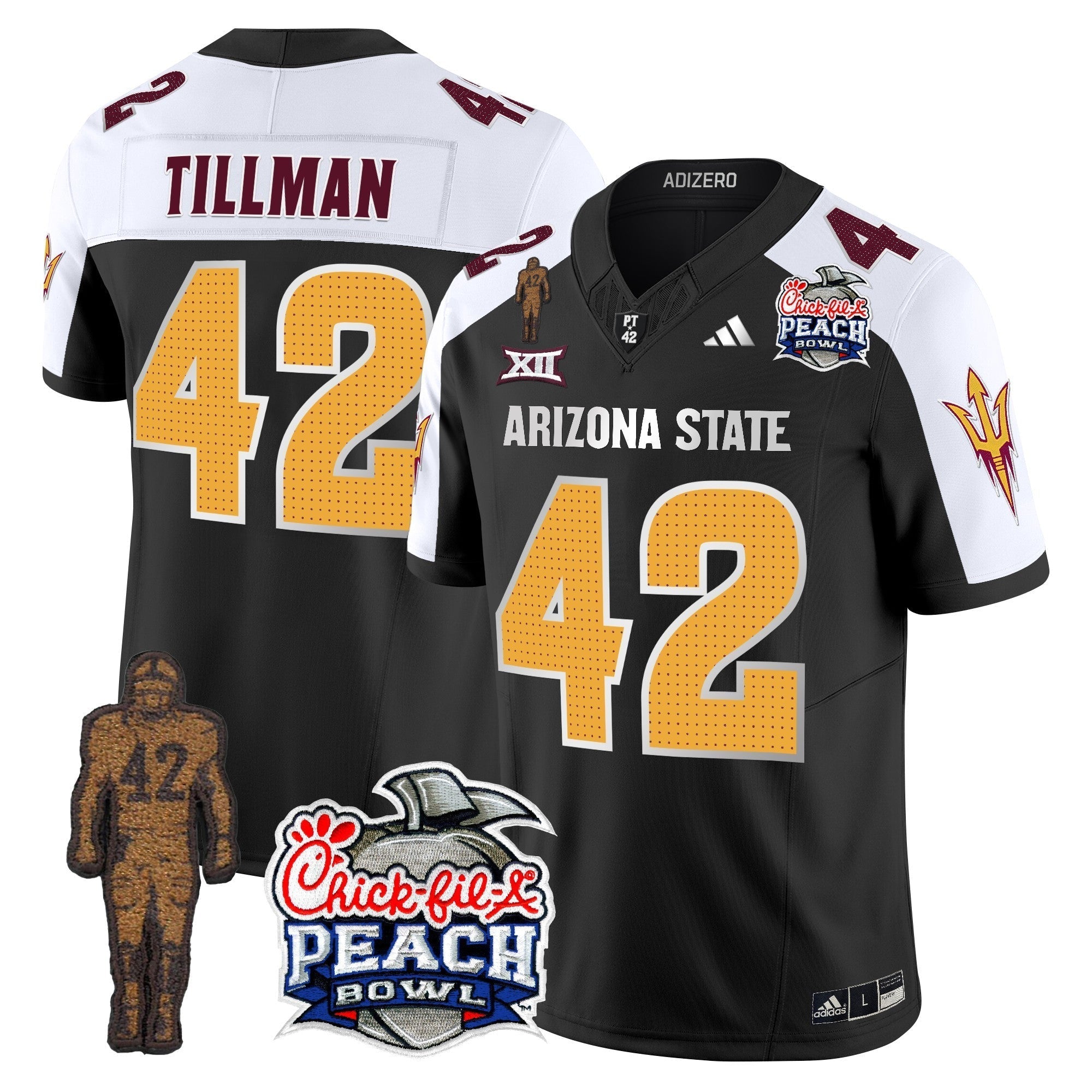 Men Sun Devils Pat Tillman & Peach Bowl Patch Vapor Limited Jersey V2 - All Stitched