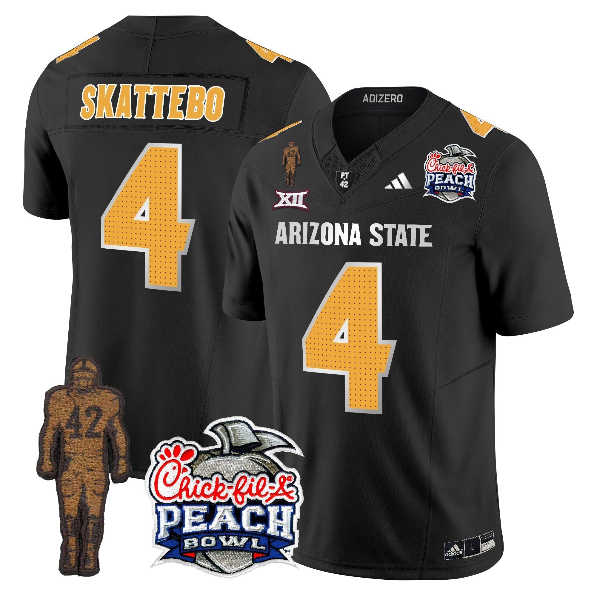 Men Sun Devils Pat Tillman & Peach Bowl Patch Vapor Limited Jersey V2 - All Stitched