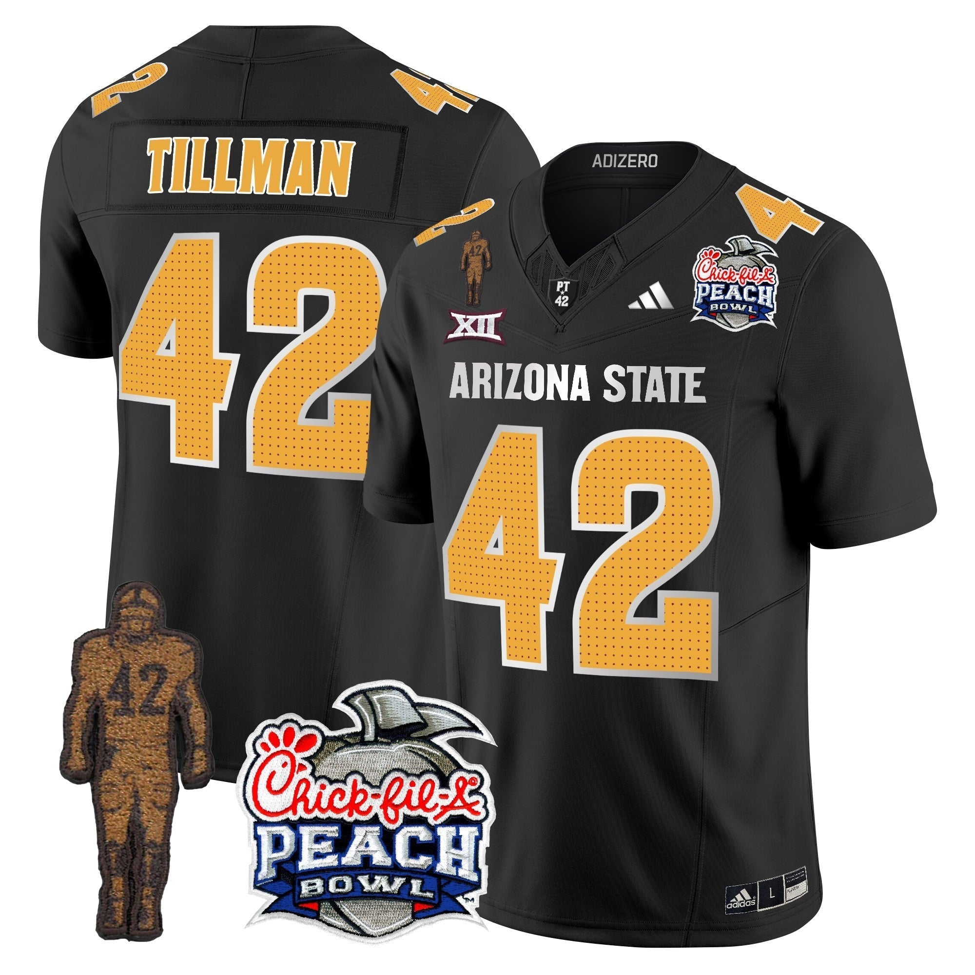 Men Sun Devils Pat Tillman & Peach Bowl Patch Vapor Limited Jersey V2 - All Stitched