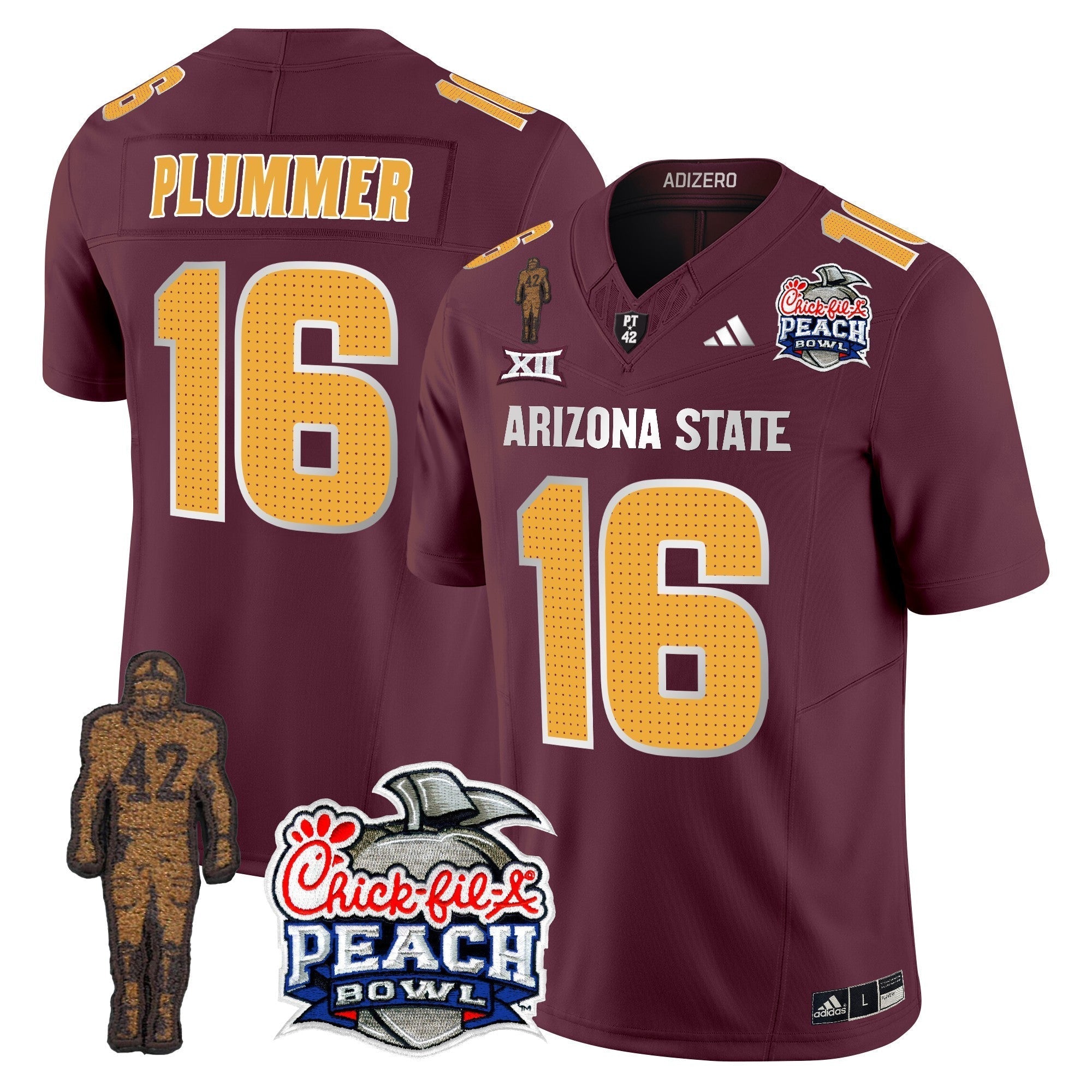 Men Sun Devils Pat Tillman & Peach Bowl Patch Vapor Limited Jersey V2 - All Stitched